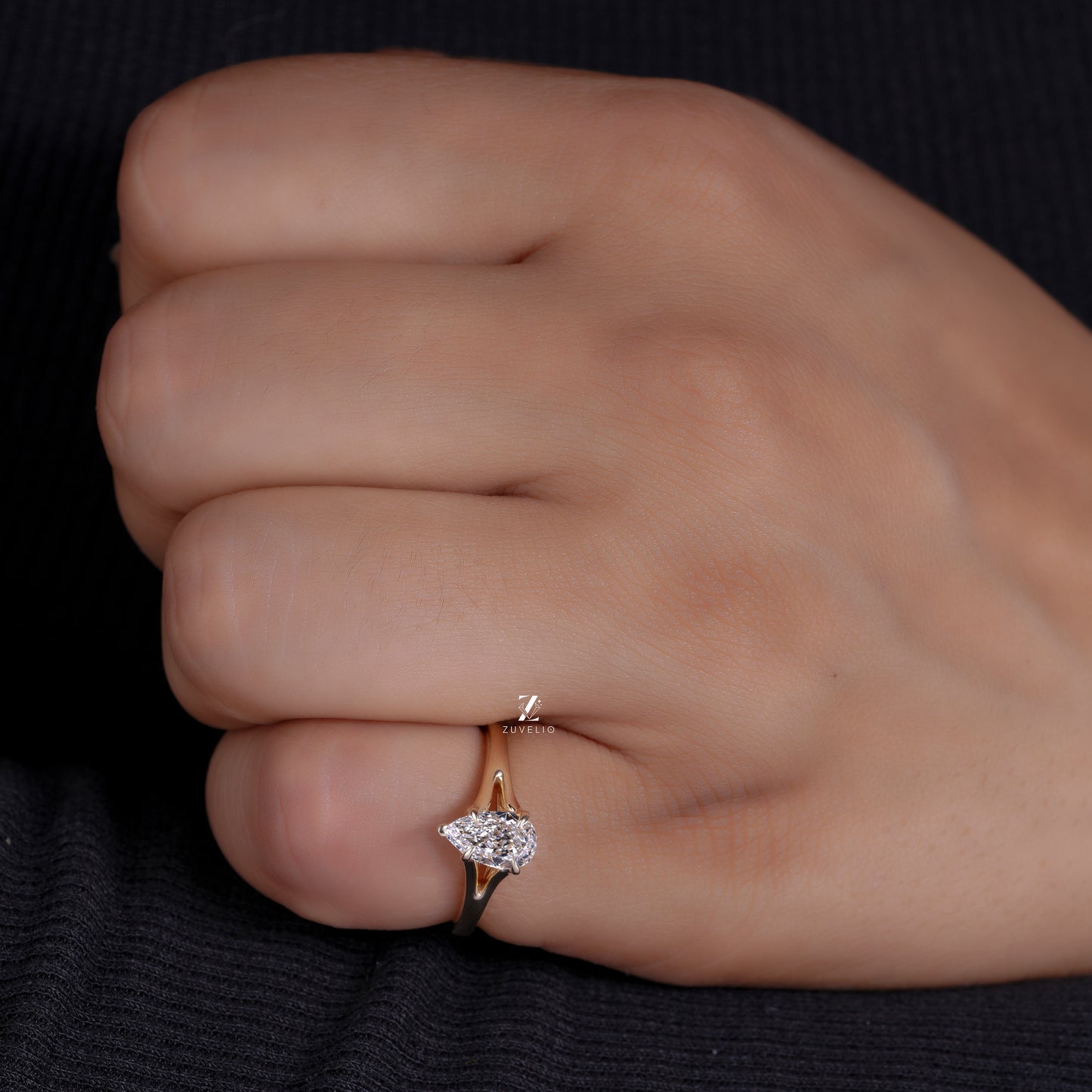 Pear Solitaire Diamond Ring