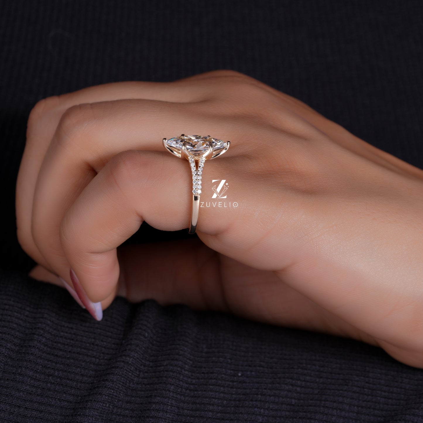 Marquise Tulip Diamond Ring