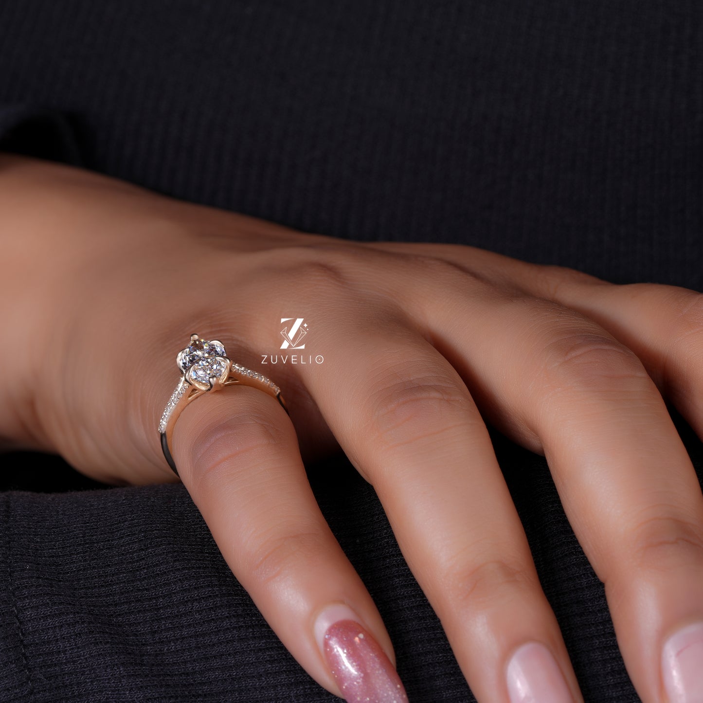 Marquise Tulip Diamond Ring