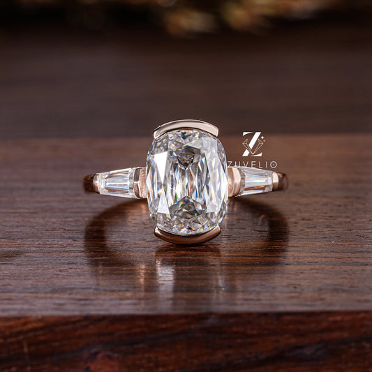 Criss Cut Moissanite Ring