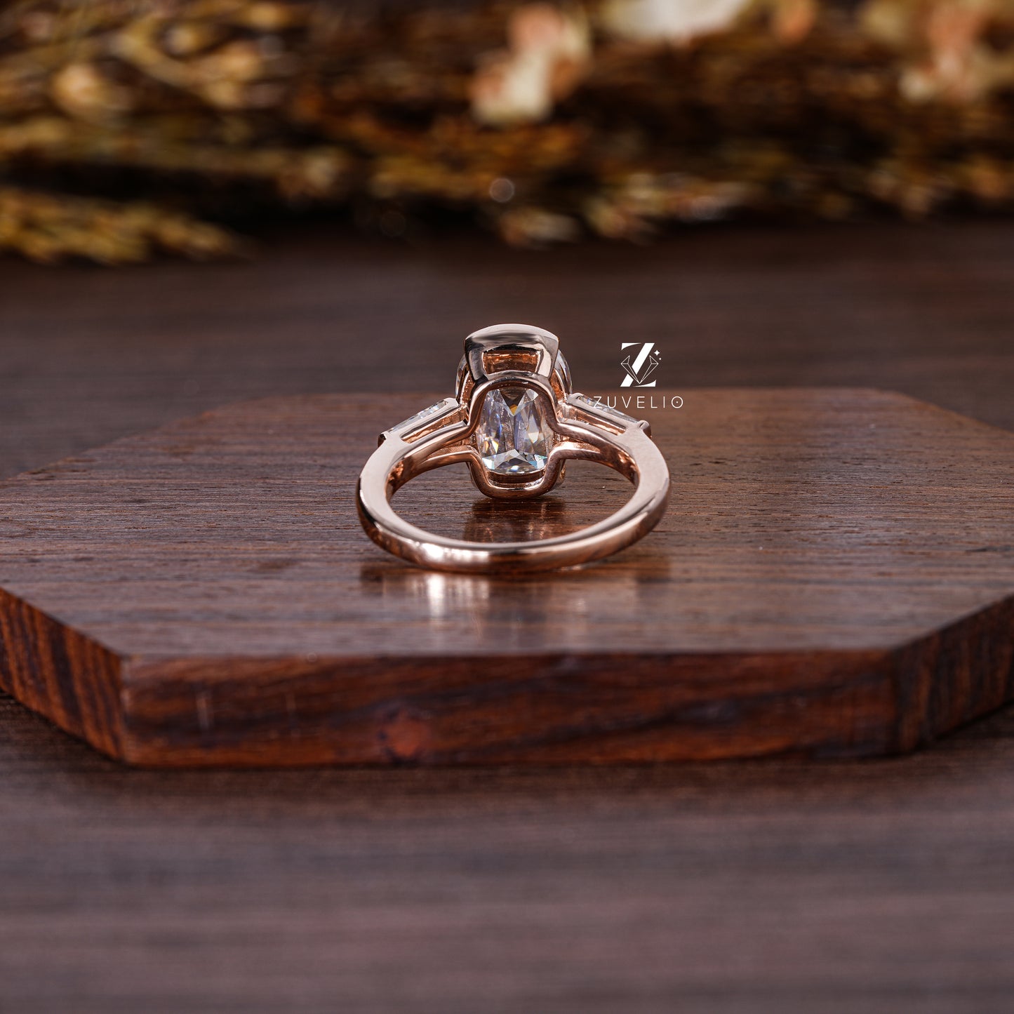 Criss Cut Moissanite Ring