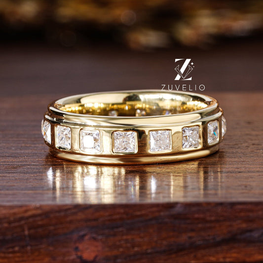 Princess Cut Moissanite  Band - Zuvelio.com