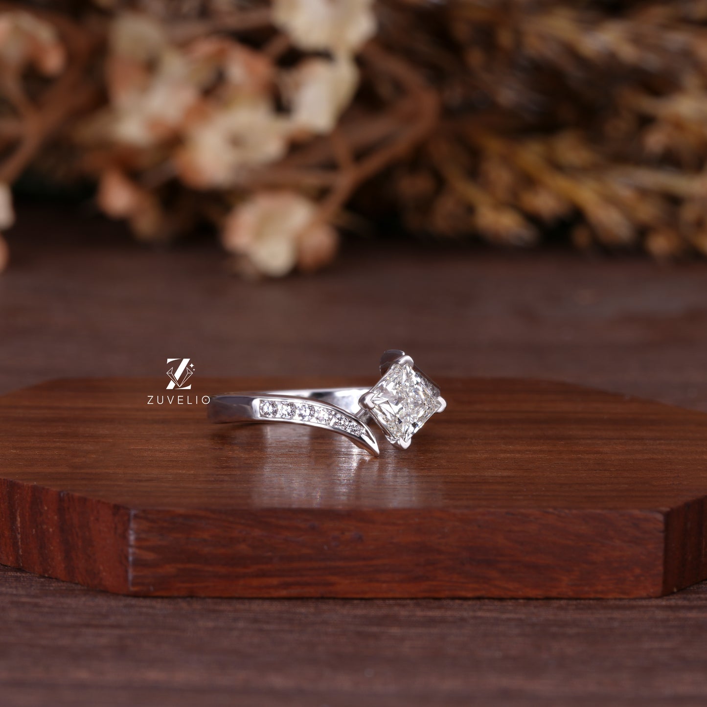 Princess Compass Diamond Ring