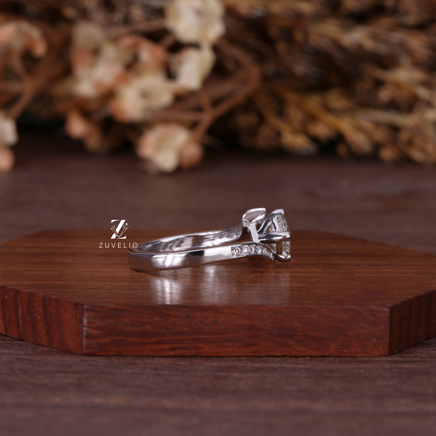Princess Compass Diamond Ring