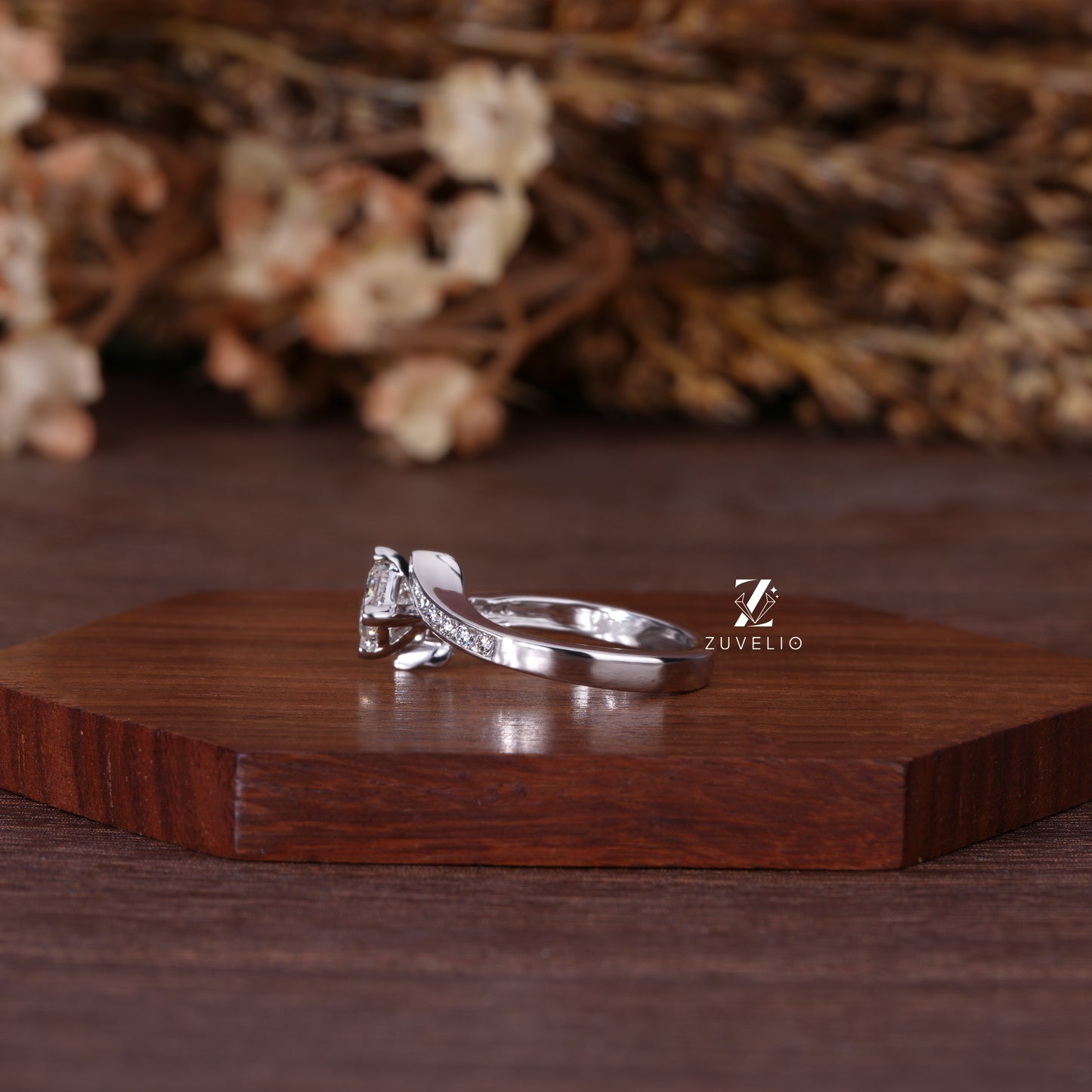 Princess Compass Diamond Ring