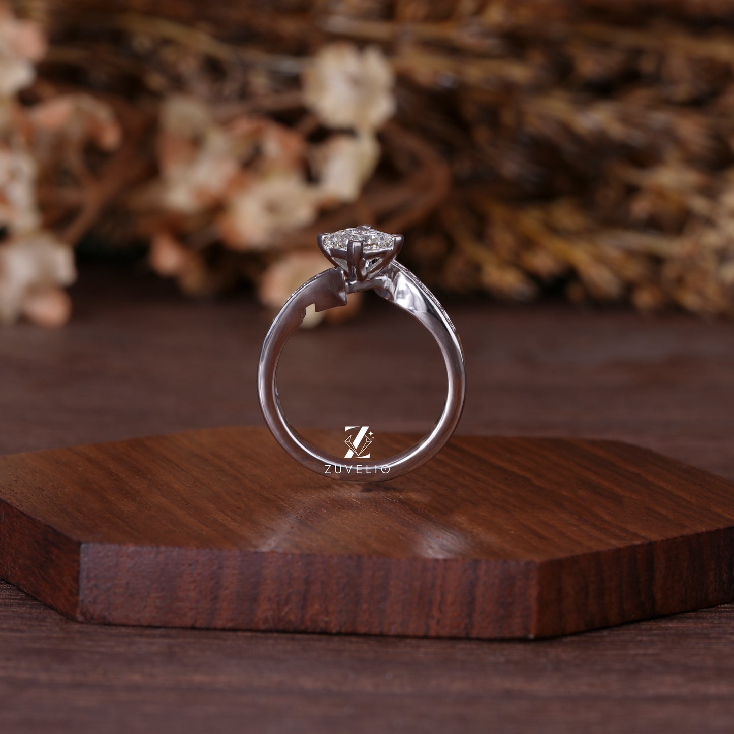 Princess Compass Diamond Ring