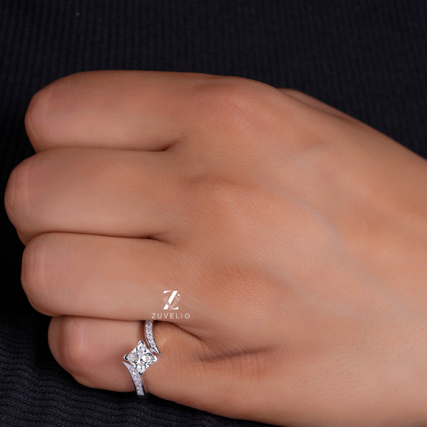 Princess Compass Diamond Ring