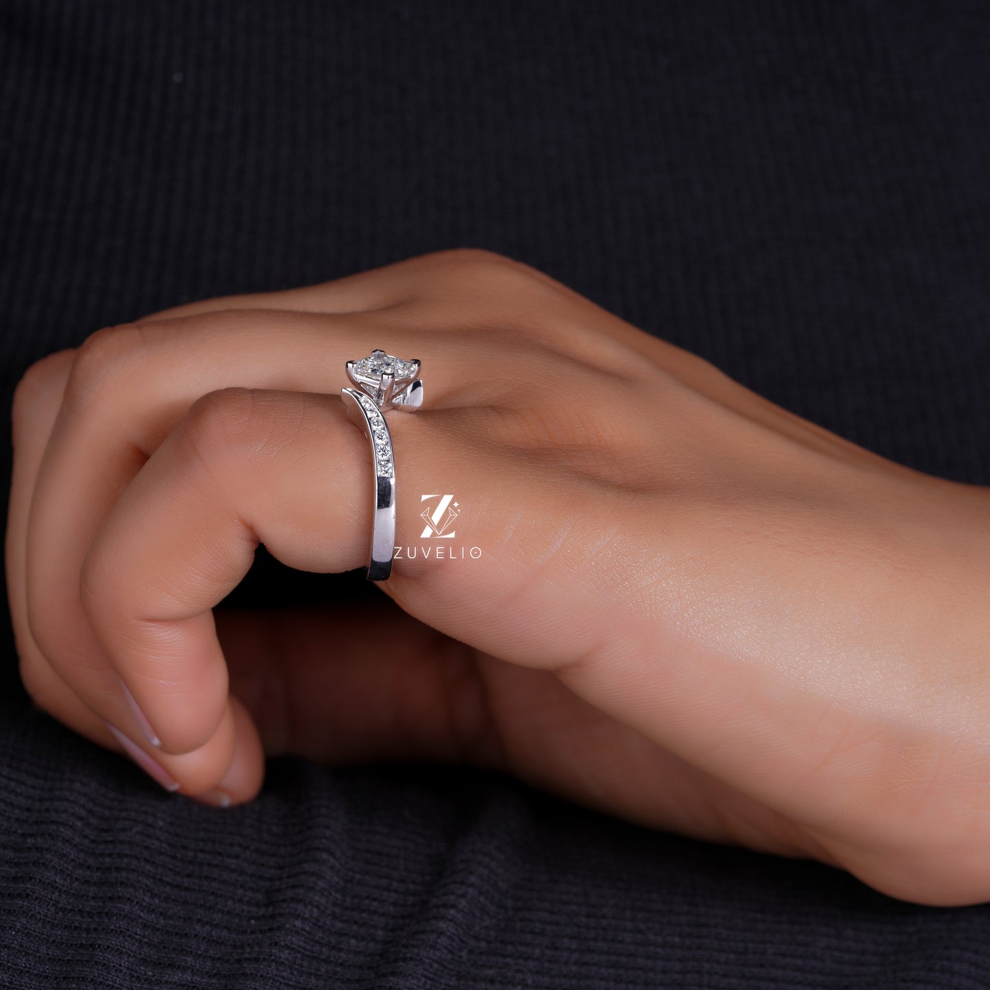 Princess Compass Diamond Ring