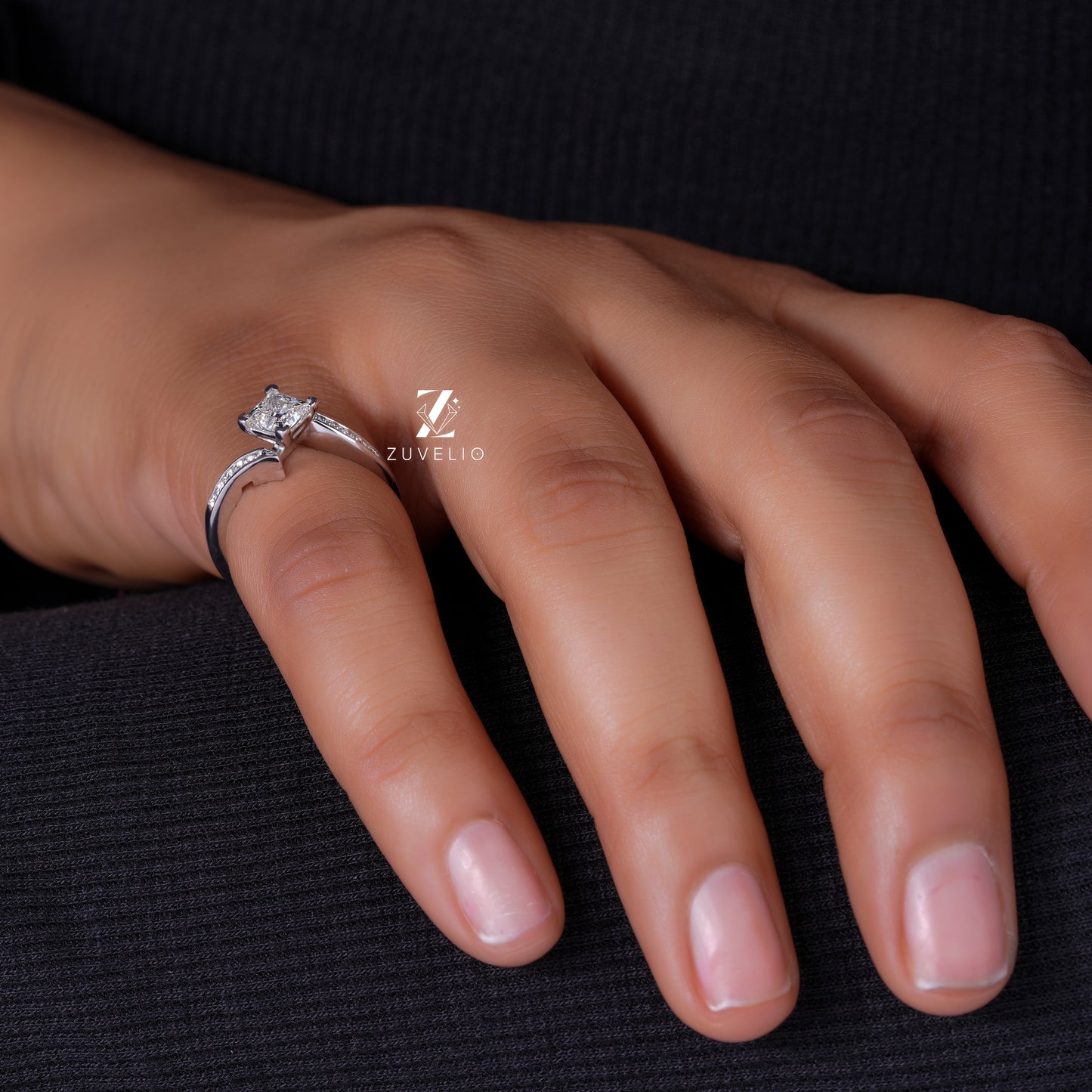 Princess Compass Diamond Ring