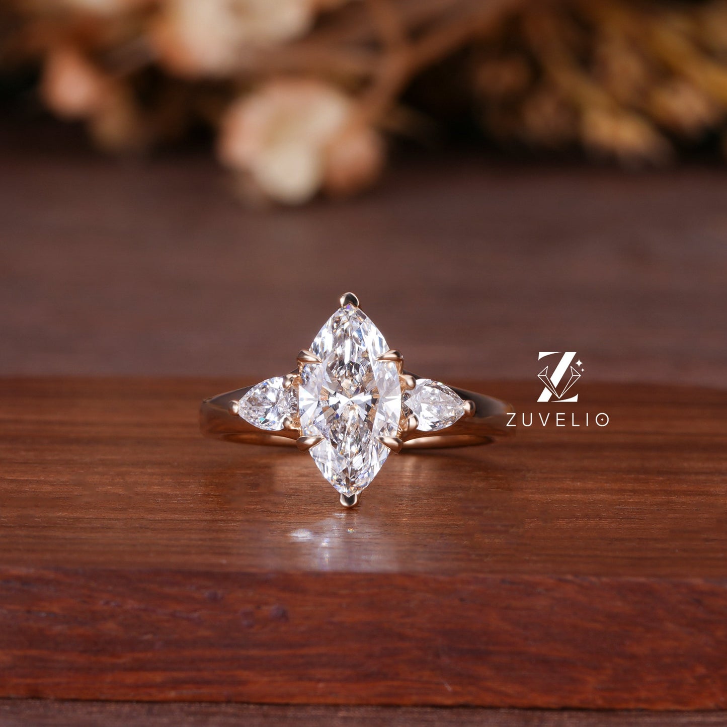 Marquise Tulip Diamond Ring