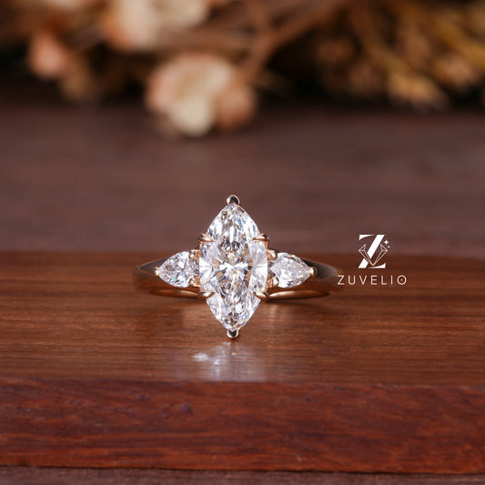 Marquise Tulip Diamond Ring