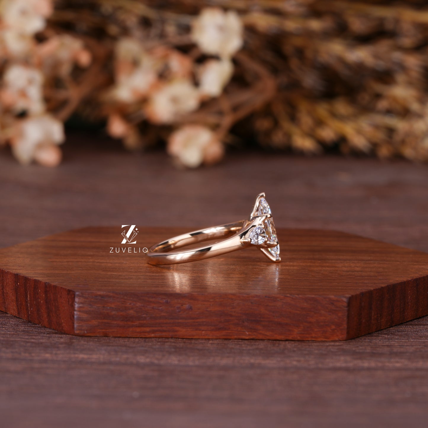 Marquise Tulip Diamond Ring