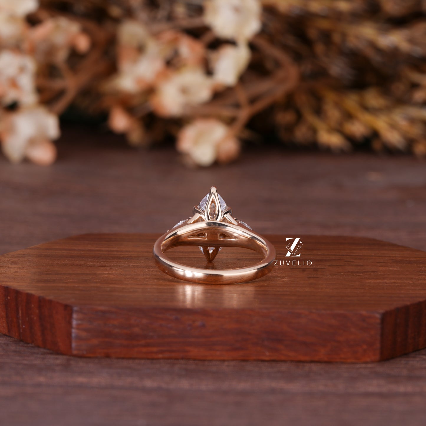 Marquise Tulip Diamond Ring