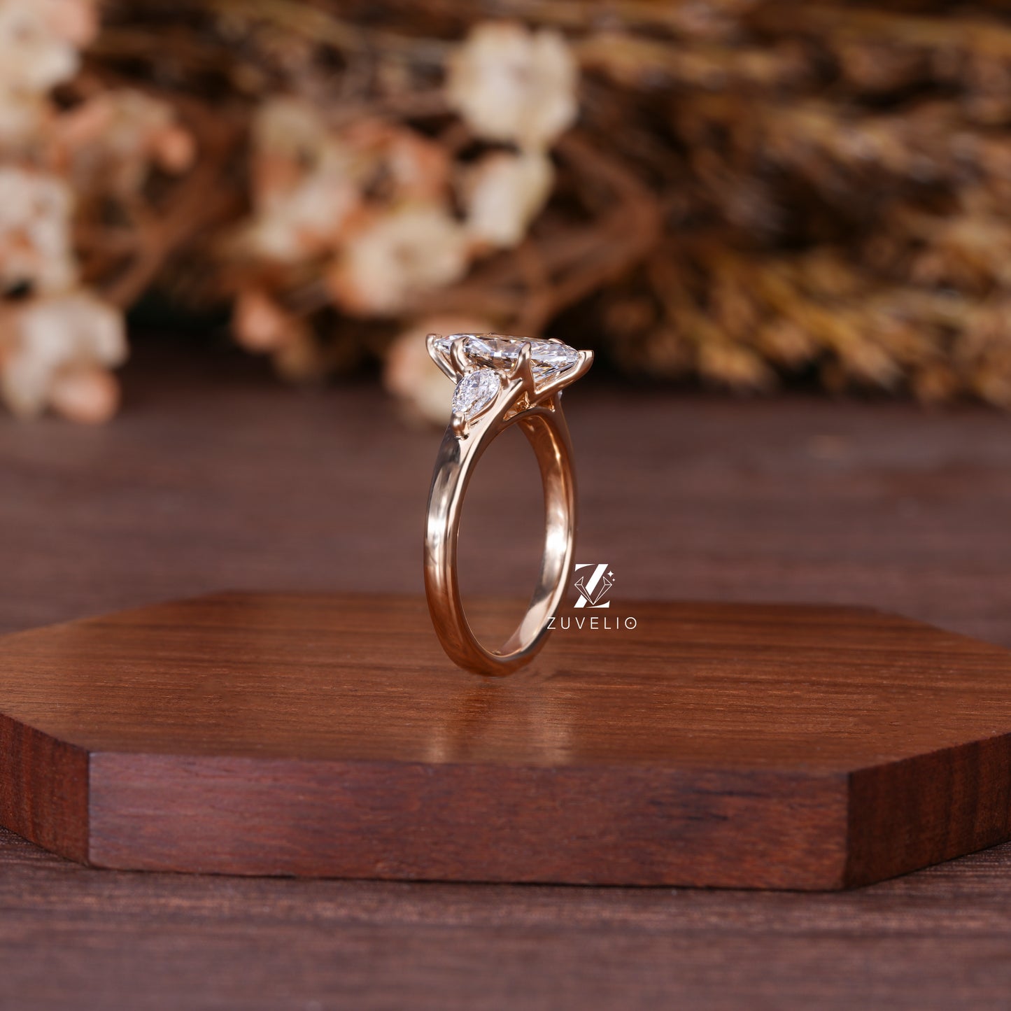 Marquise Tulip Diamond Ring