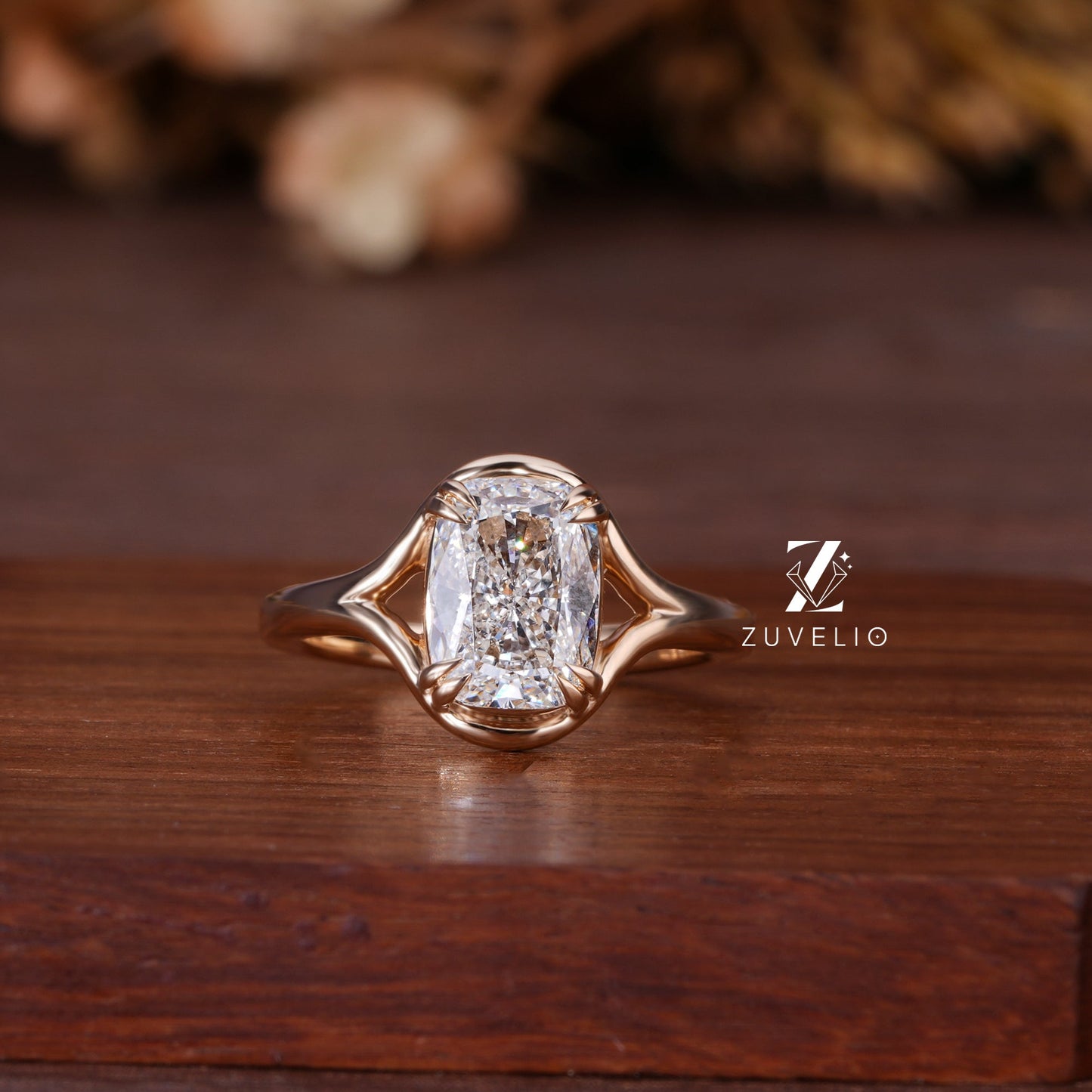 Cushion Solitaire Diamond Ring