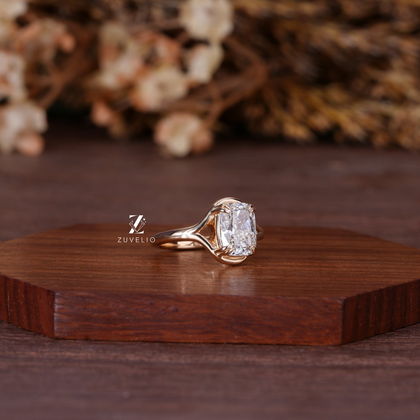 Cushion Solitaire Diamond Ring