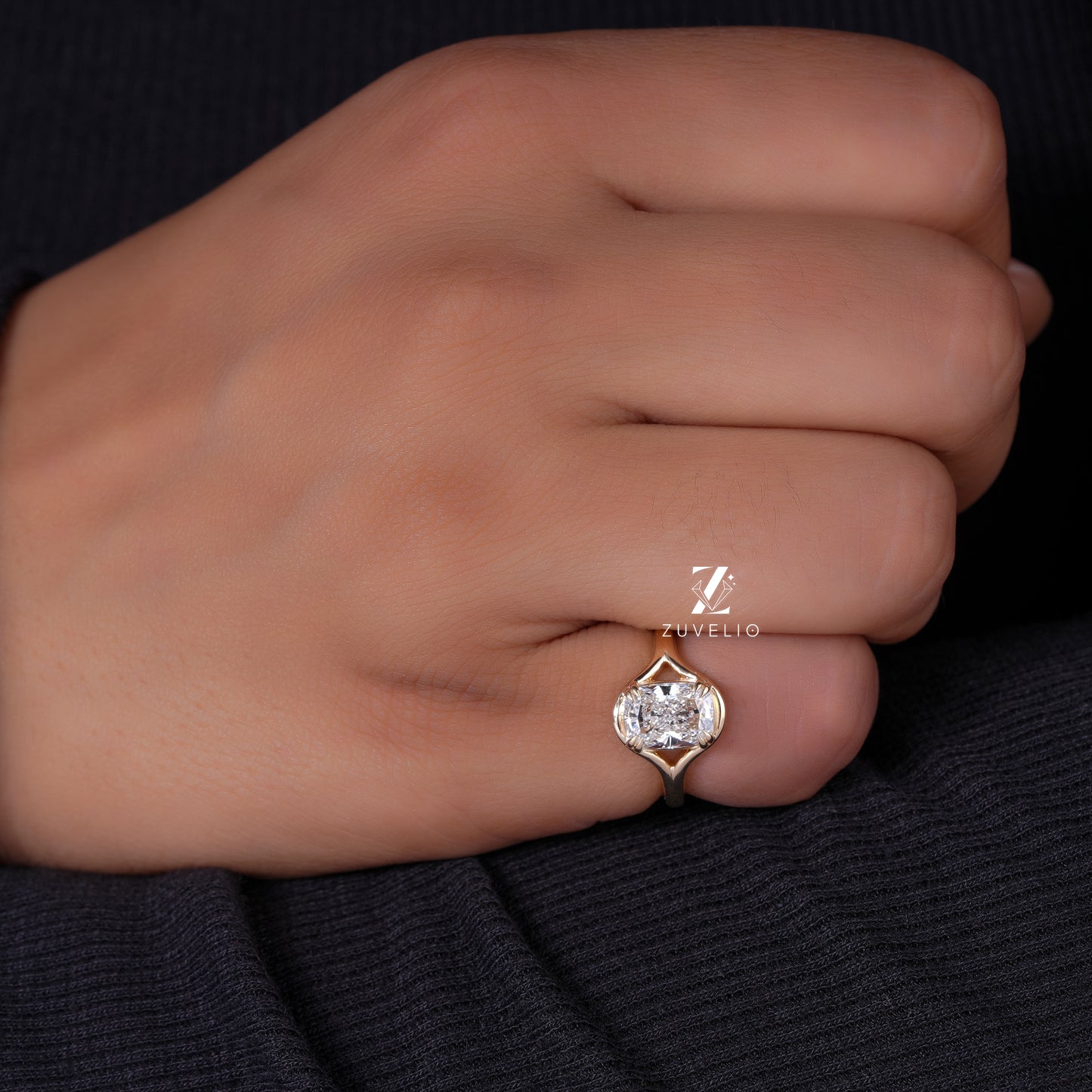 Cushion Solitaire Diamond Ring