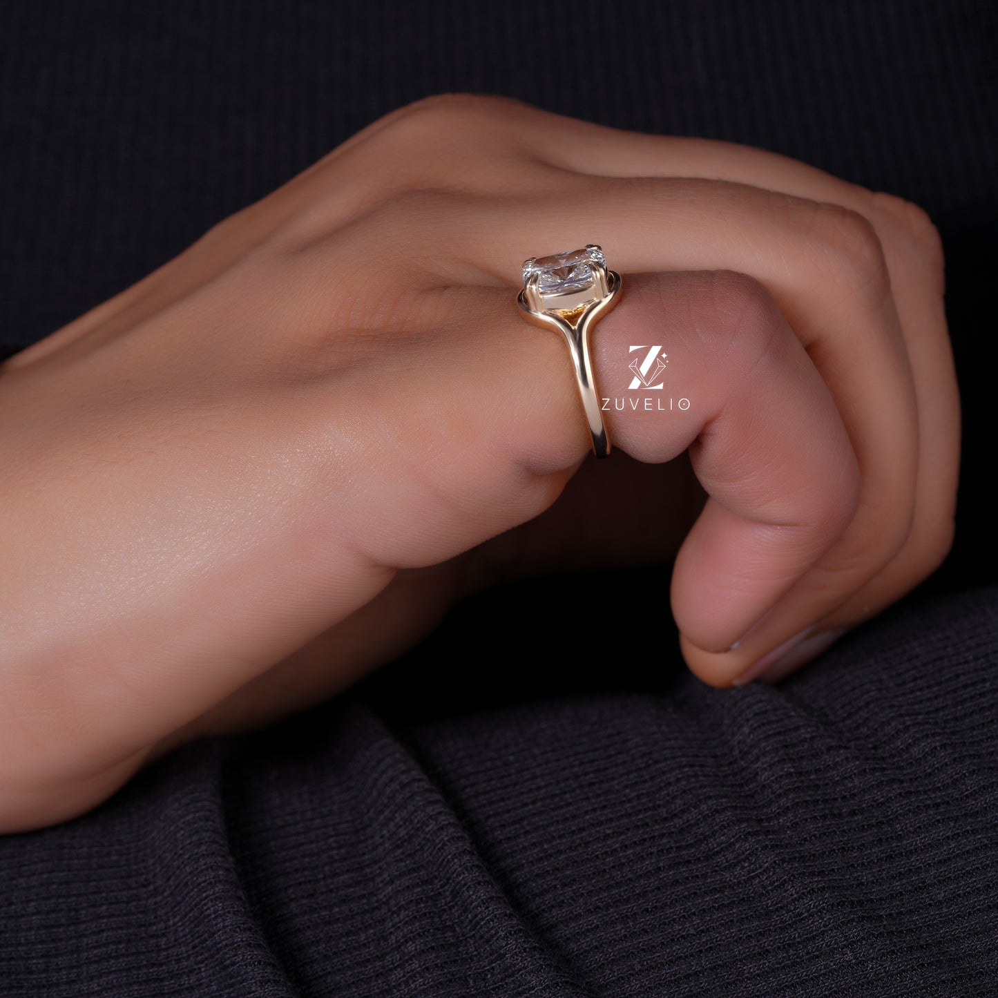 Cushion Solitaire Diamond Ring