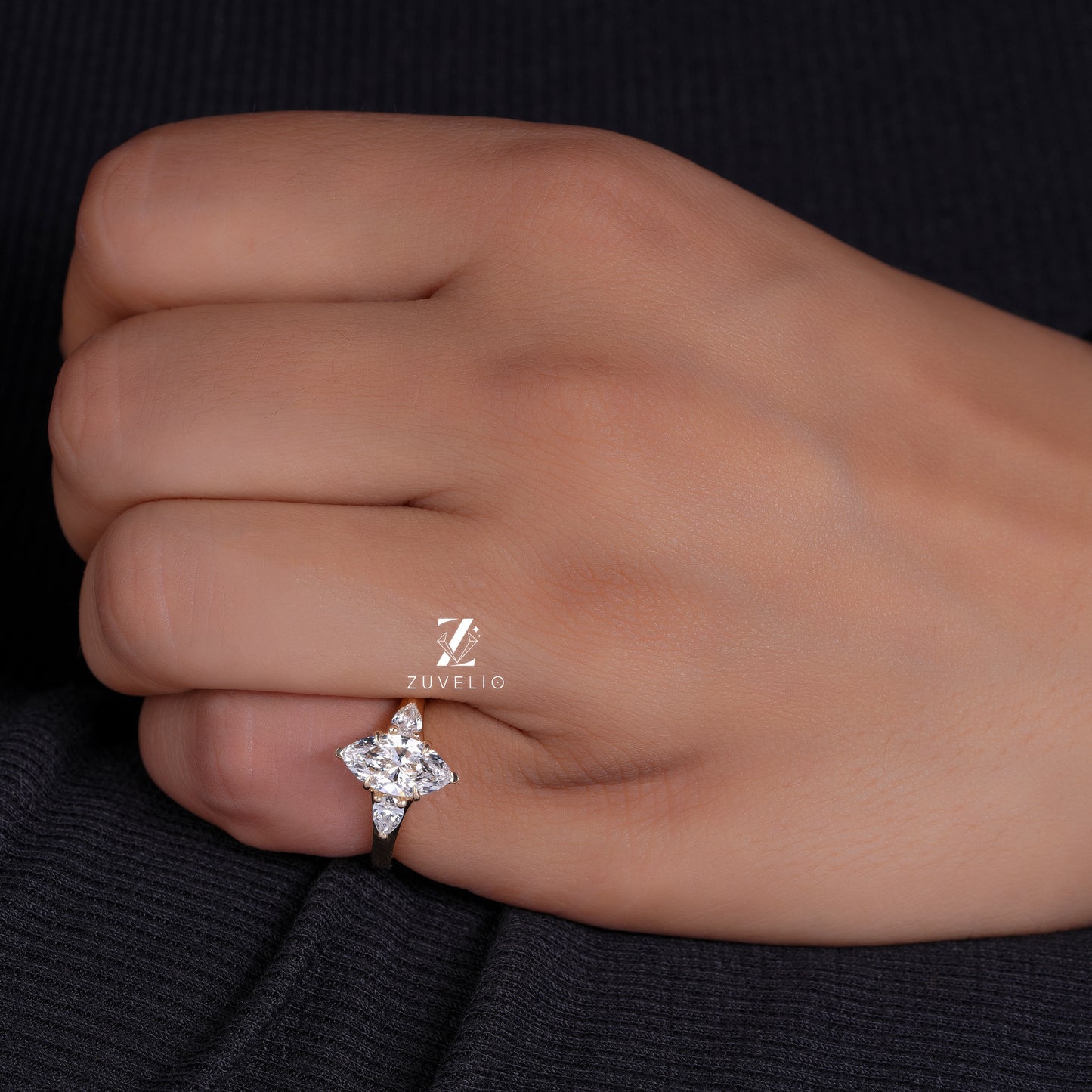 Marquise Tulip Diamond Ring