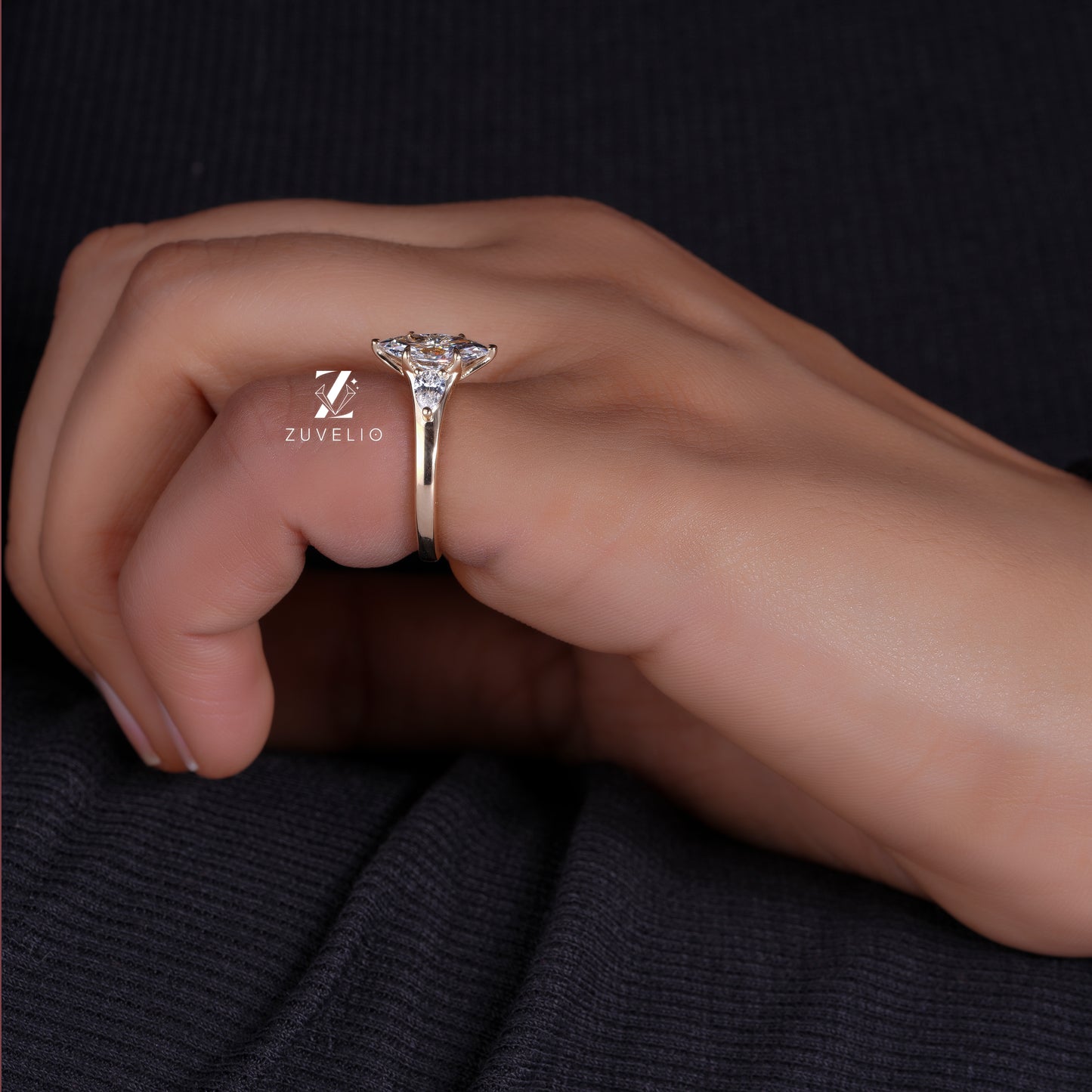Marquise Tulip Diamond Ring