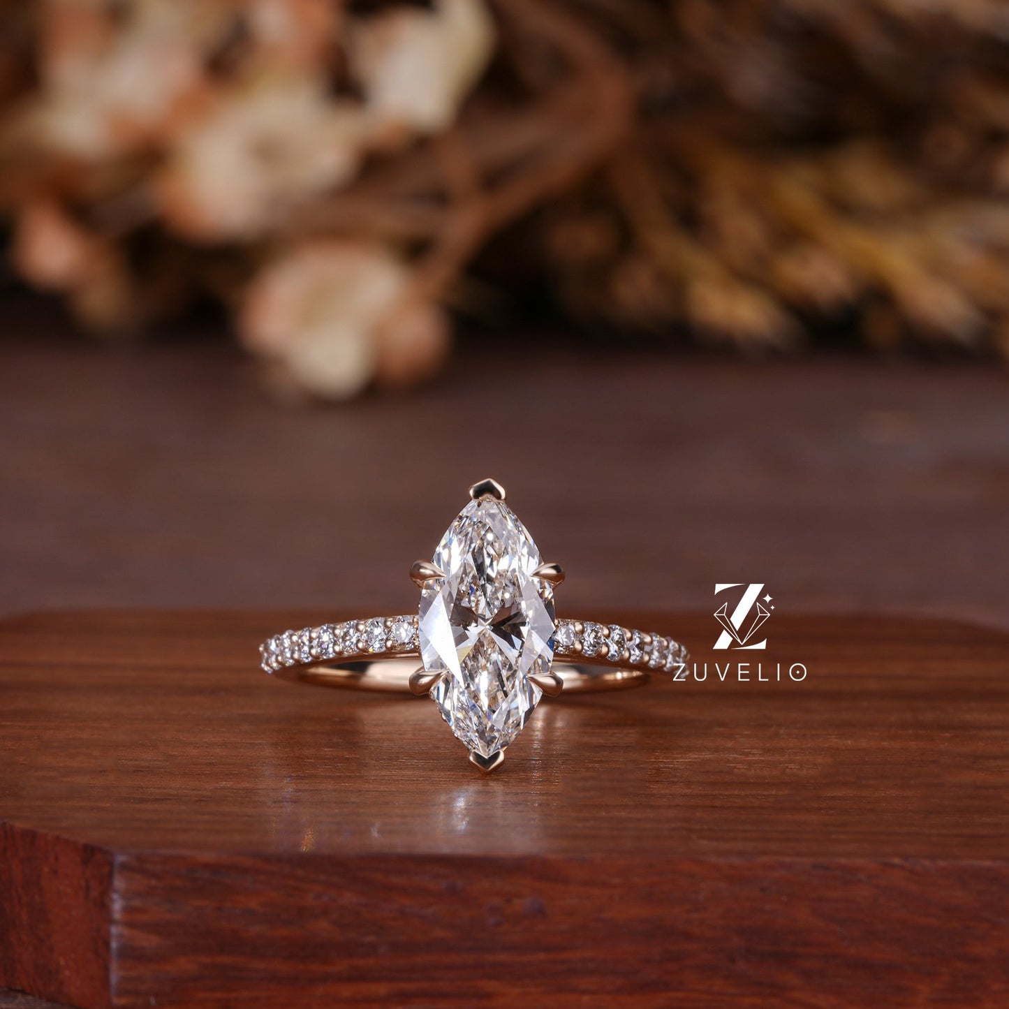 Marquise Pave Diamond Ring