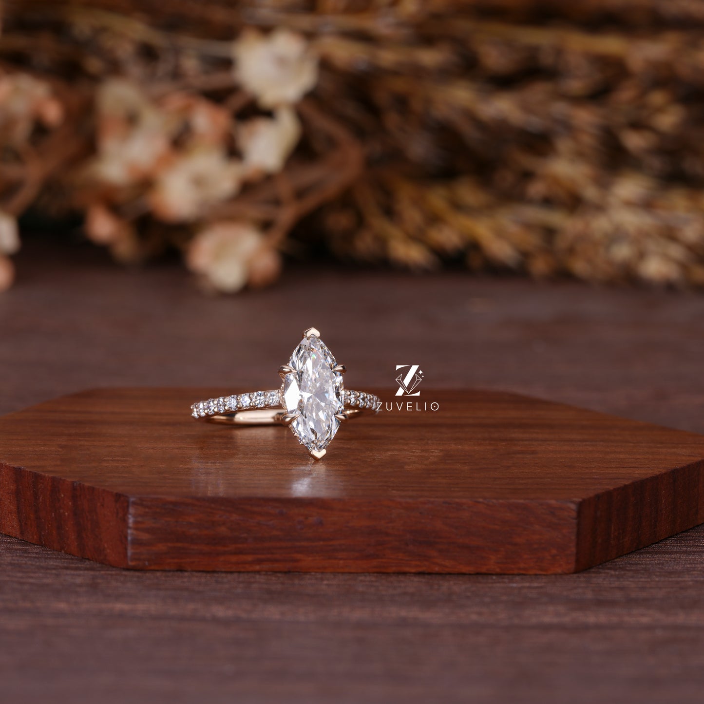 Marquise Pave Diamond Ring