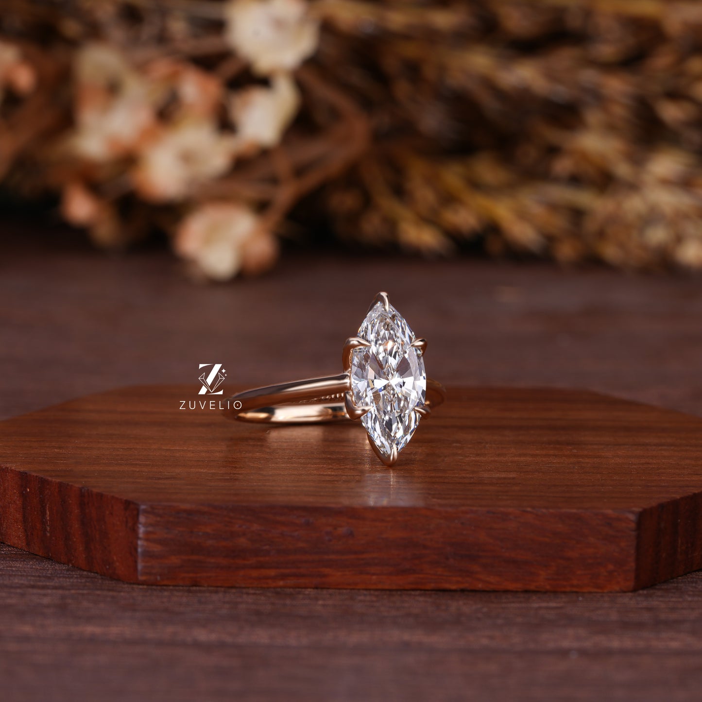 Marquise Cathedral Diamond Ring