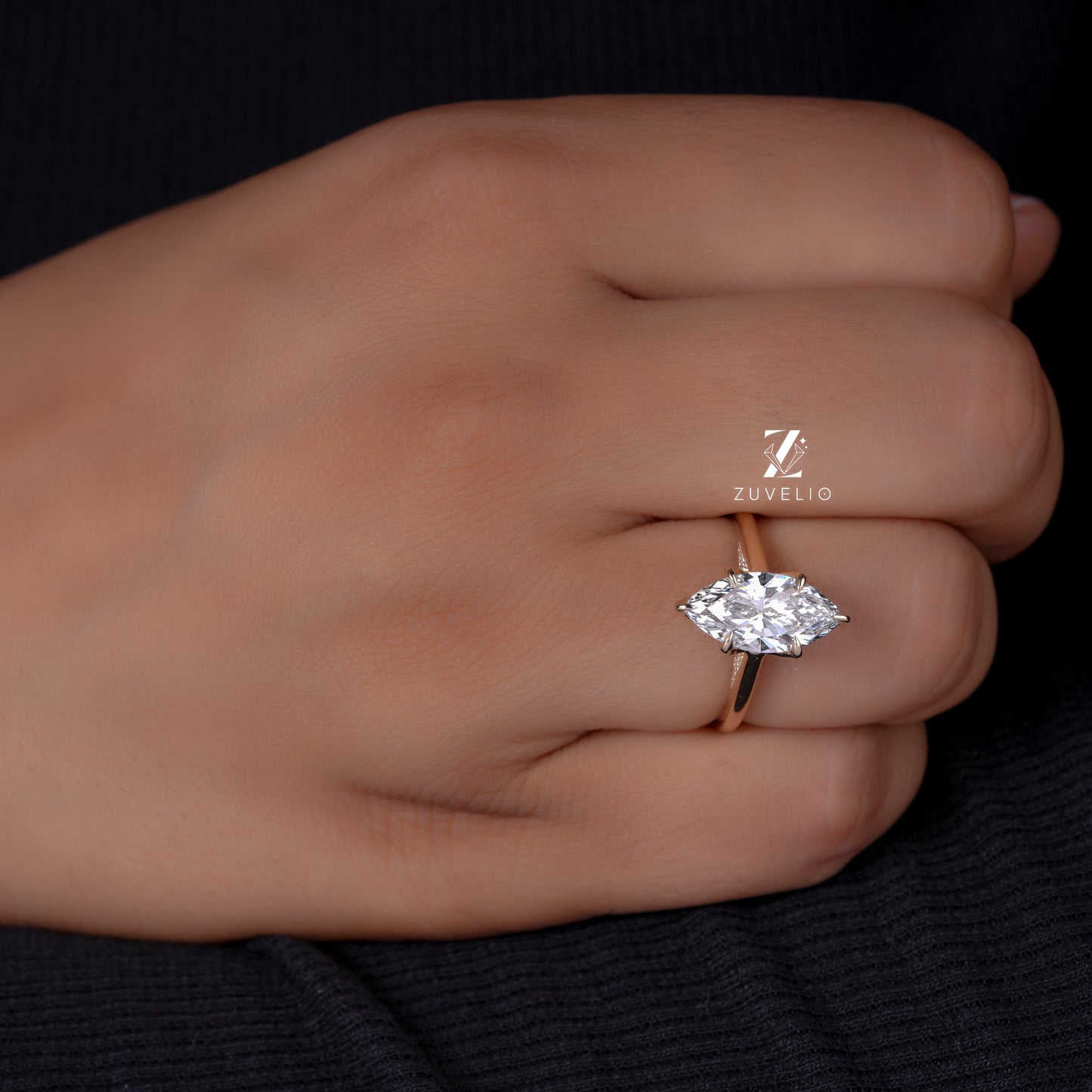 Marquise Cathedral Diamond Ring