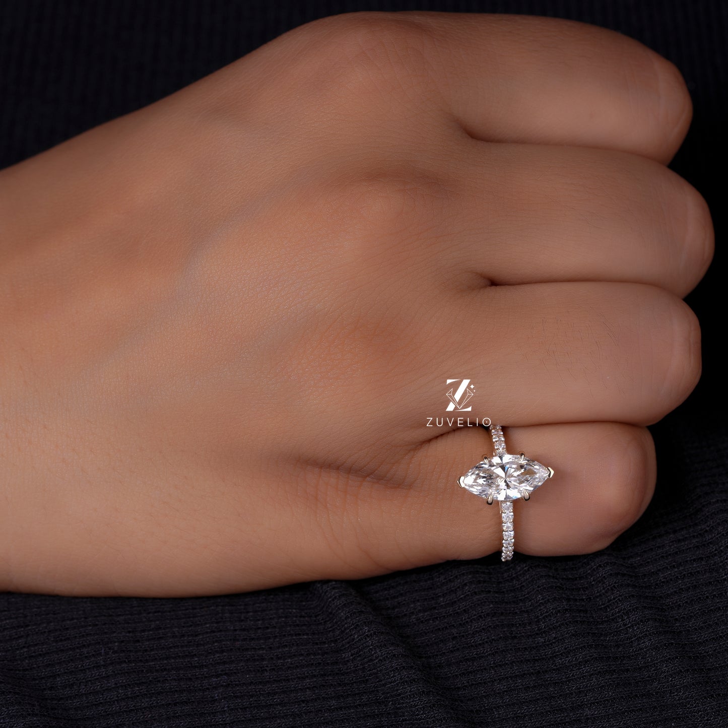 Marquise Pave Diamond Ring