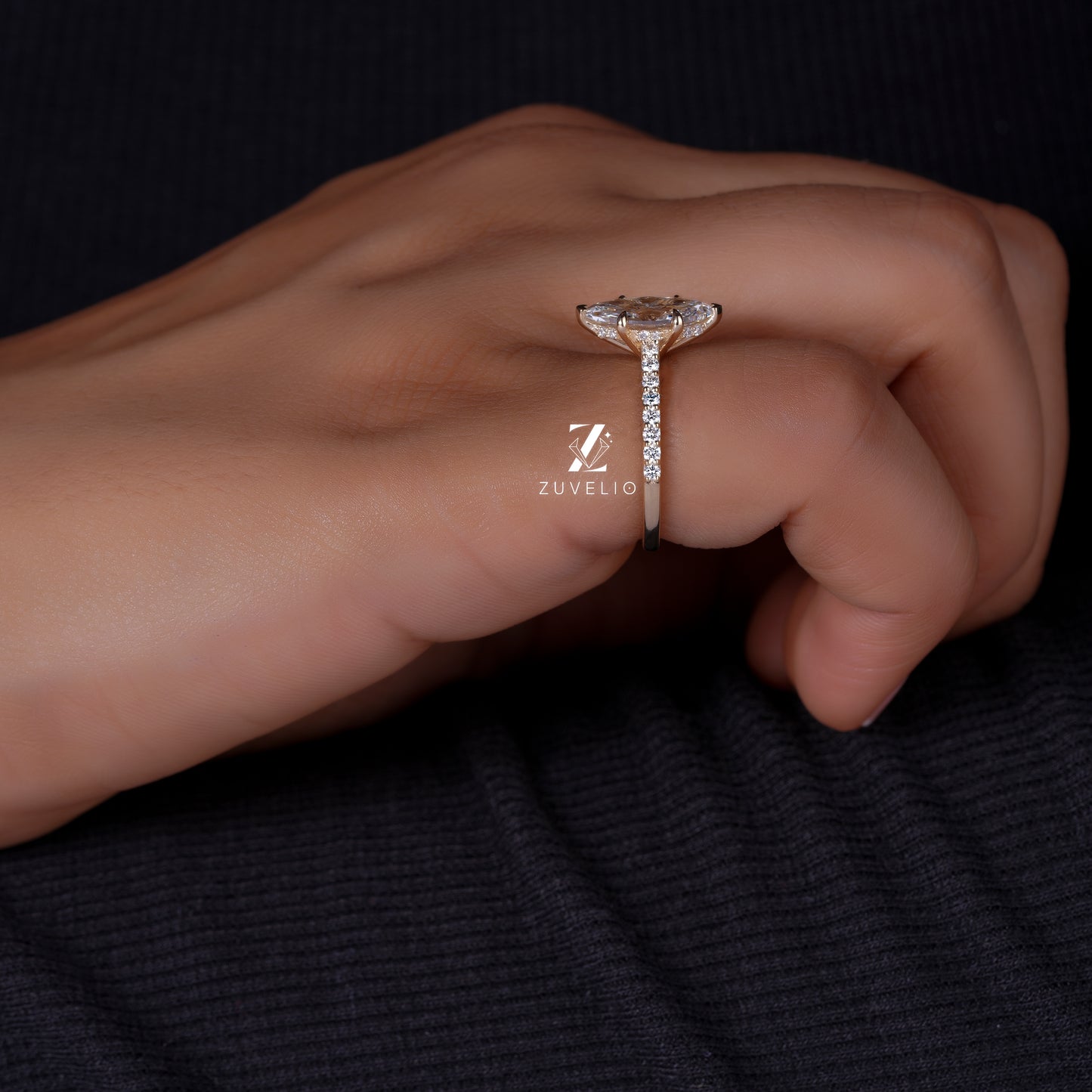 Marquise Pave Diamond Ring