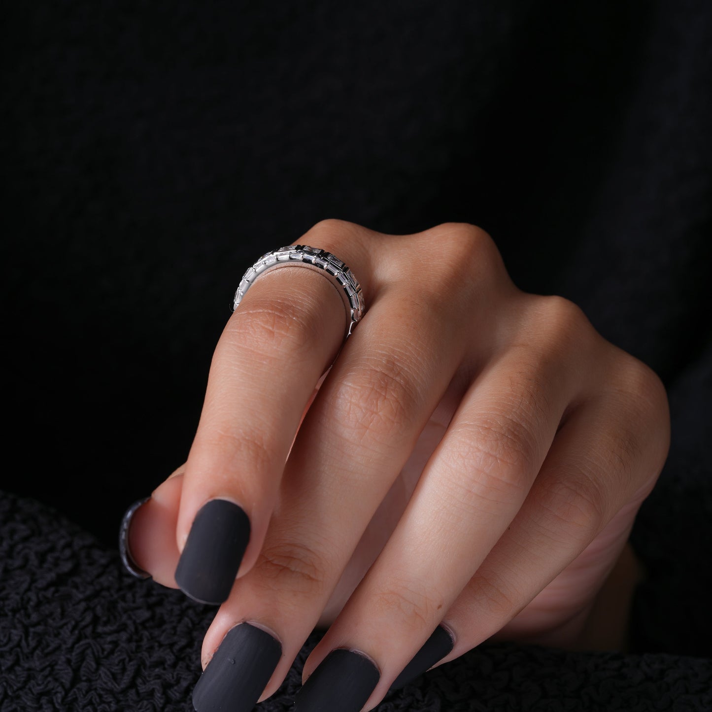 Princess Baguette Moissanite  Band - Zuvelio.com