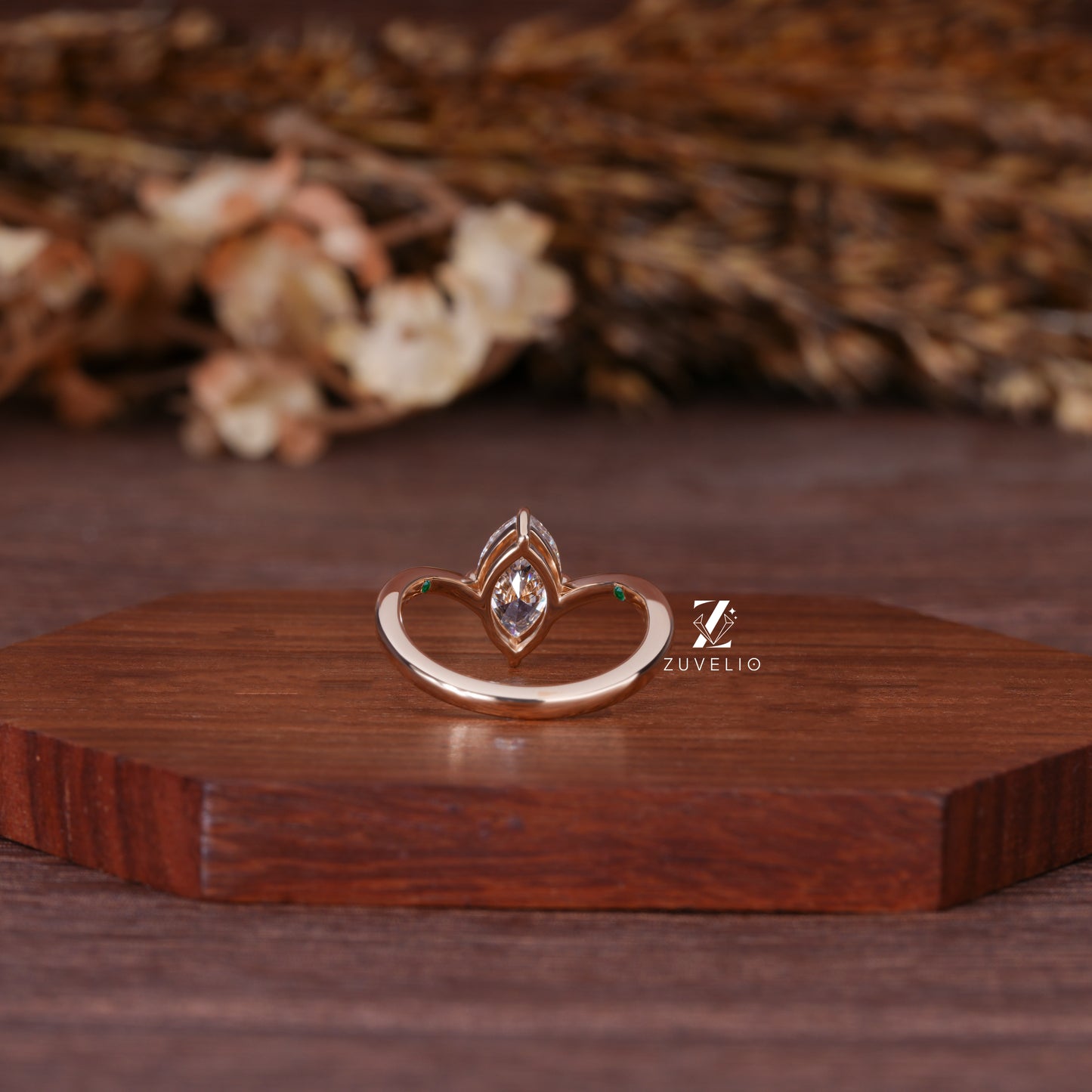 Marquise Compass Diamond Ring