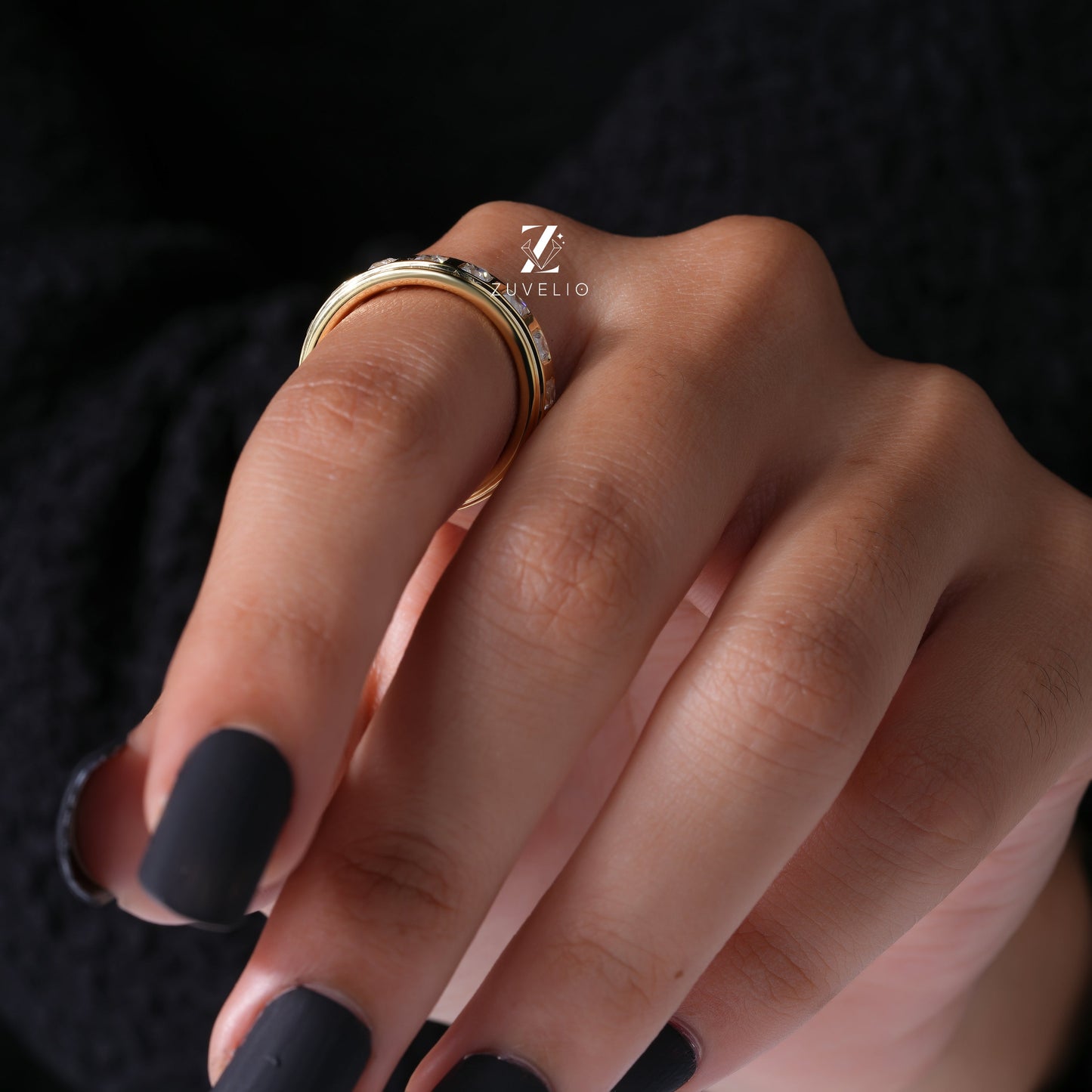 Princess Cut Moissanite  Band - Zuvelio.com
