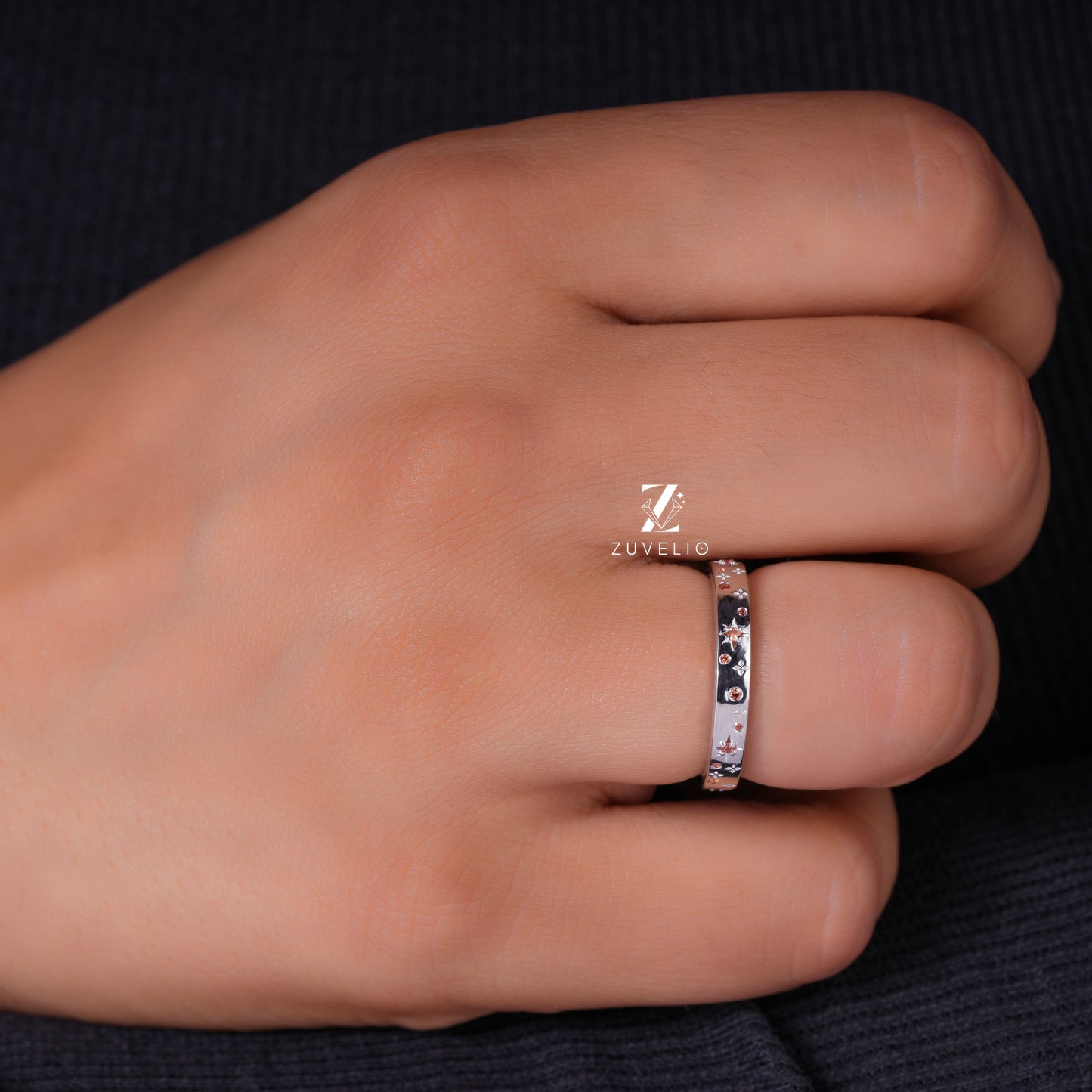 Celestial Morganite Band Ring