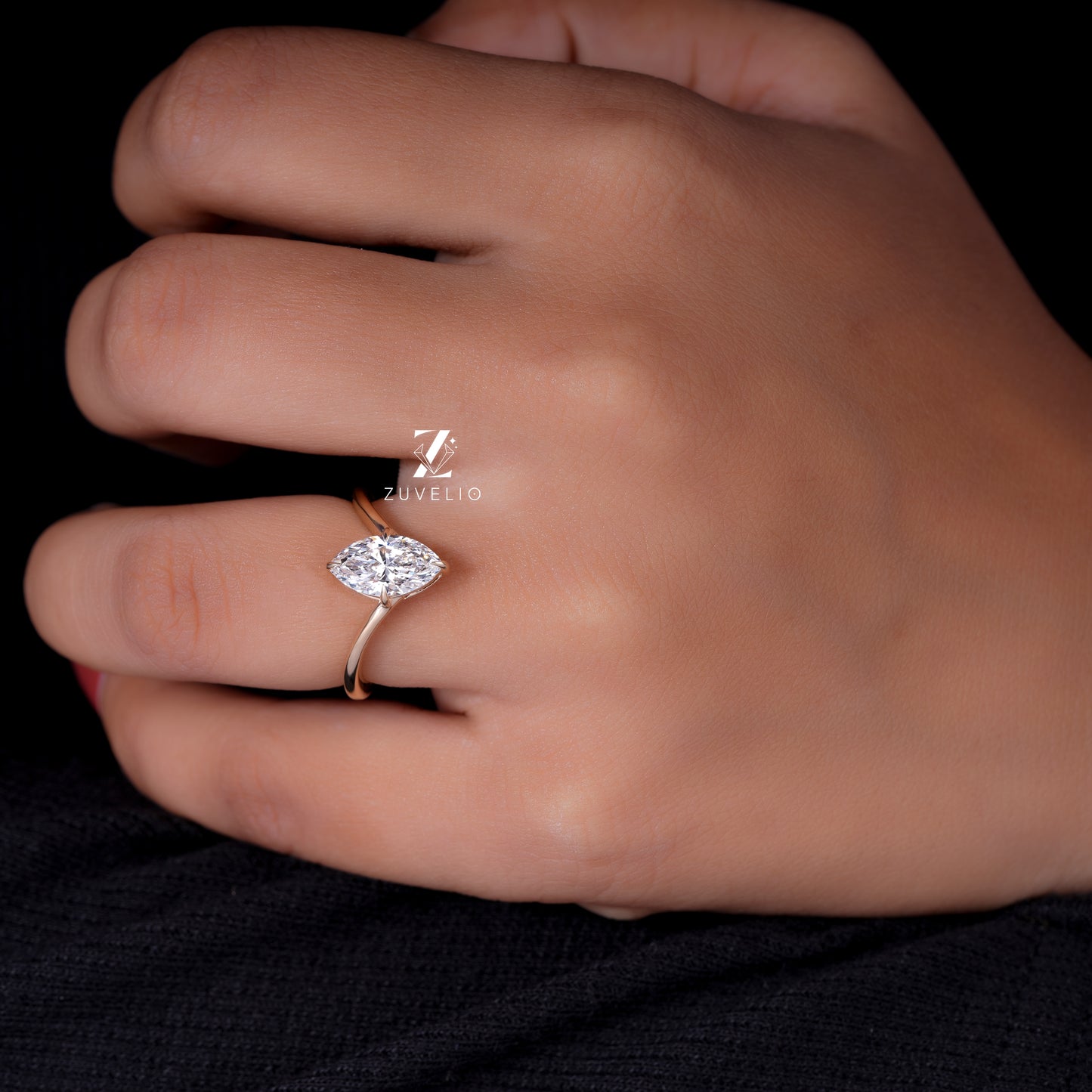 Marquise Compass Diamond Ring