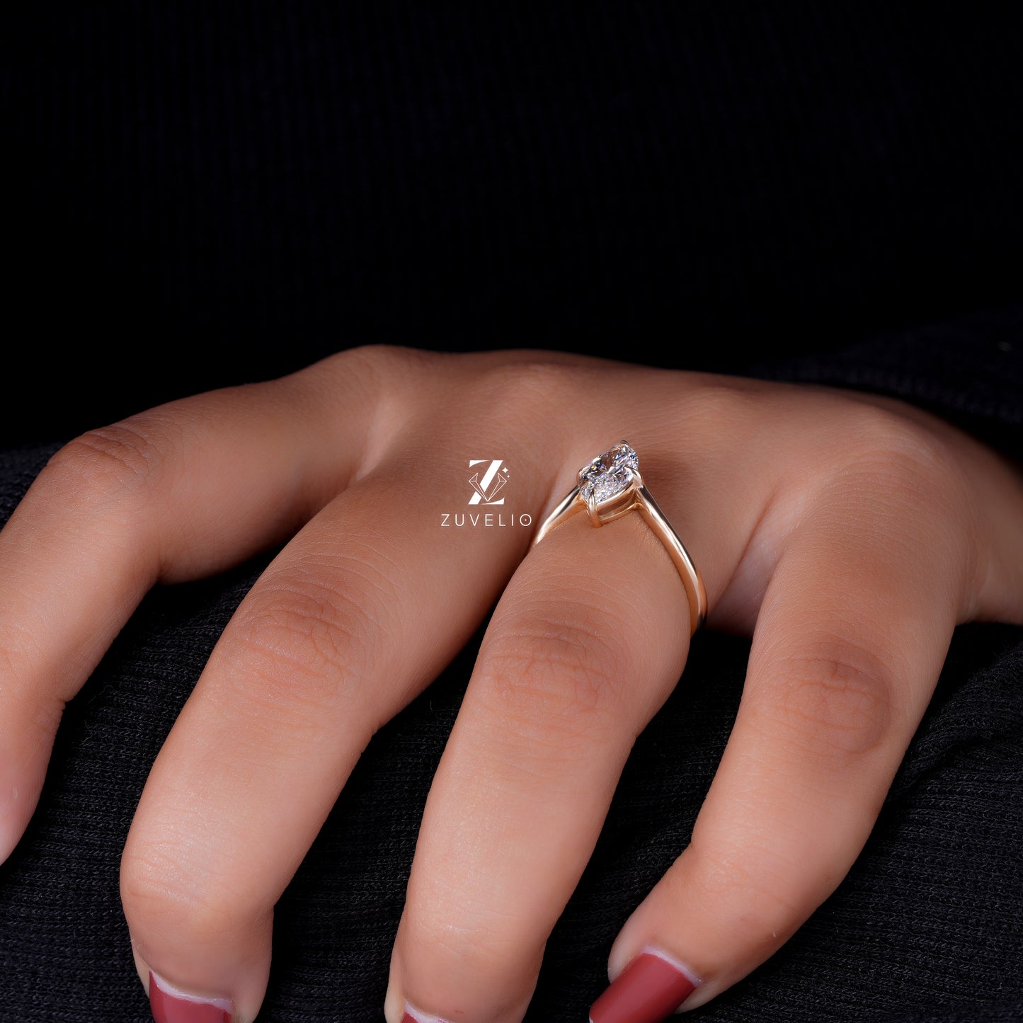 Marquise Compass Diamond Ring