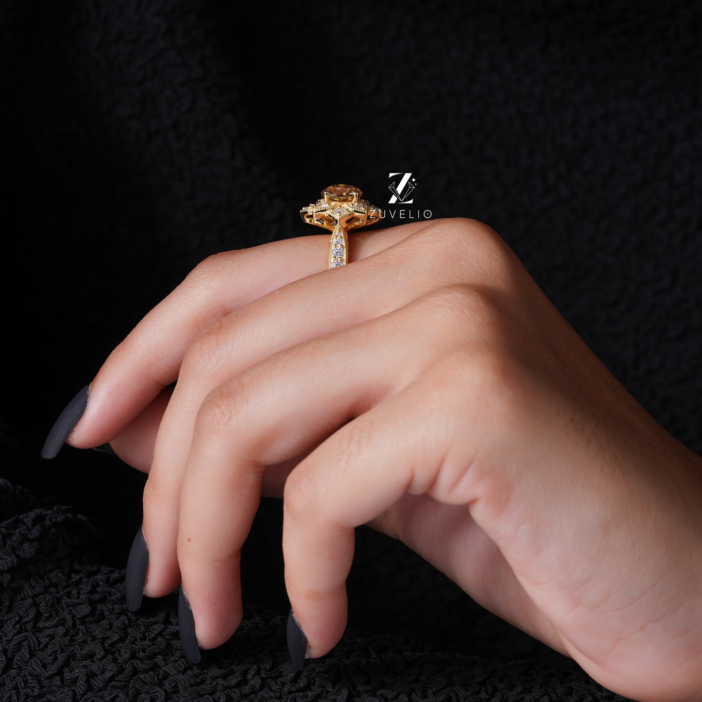 OEC Champagne Halo Ring