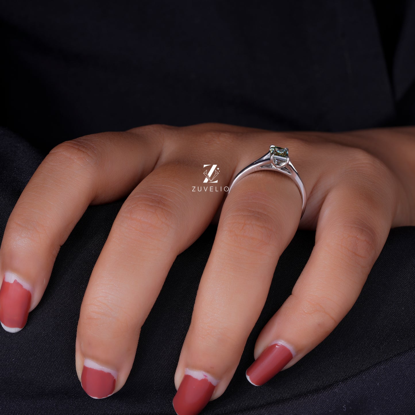 Dainty Radiant Moissanite Ring