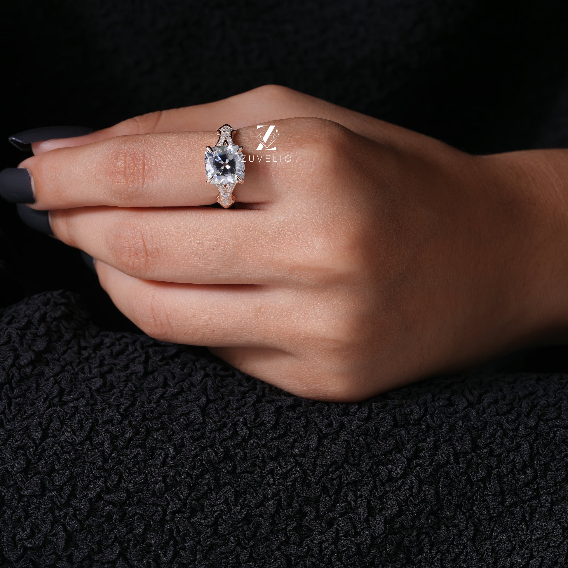 Grey Moissanite Ring - Zuvelio.com