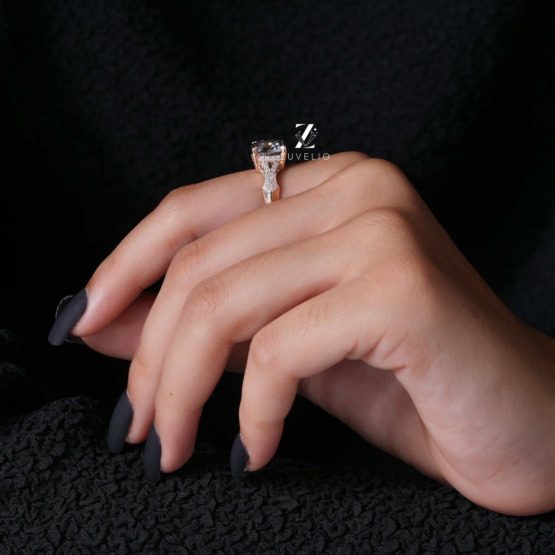 Grey Moissanite Ring - Zuvelio.com