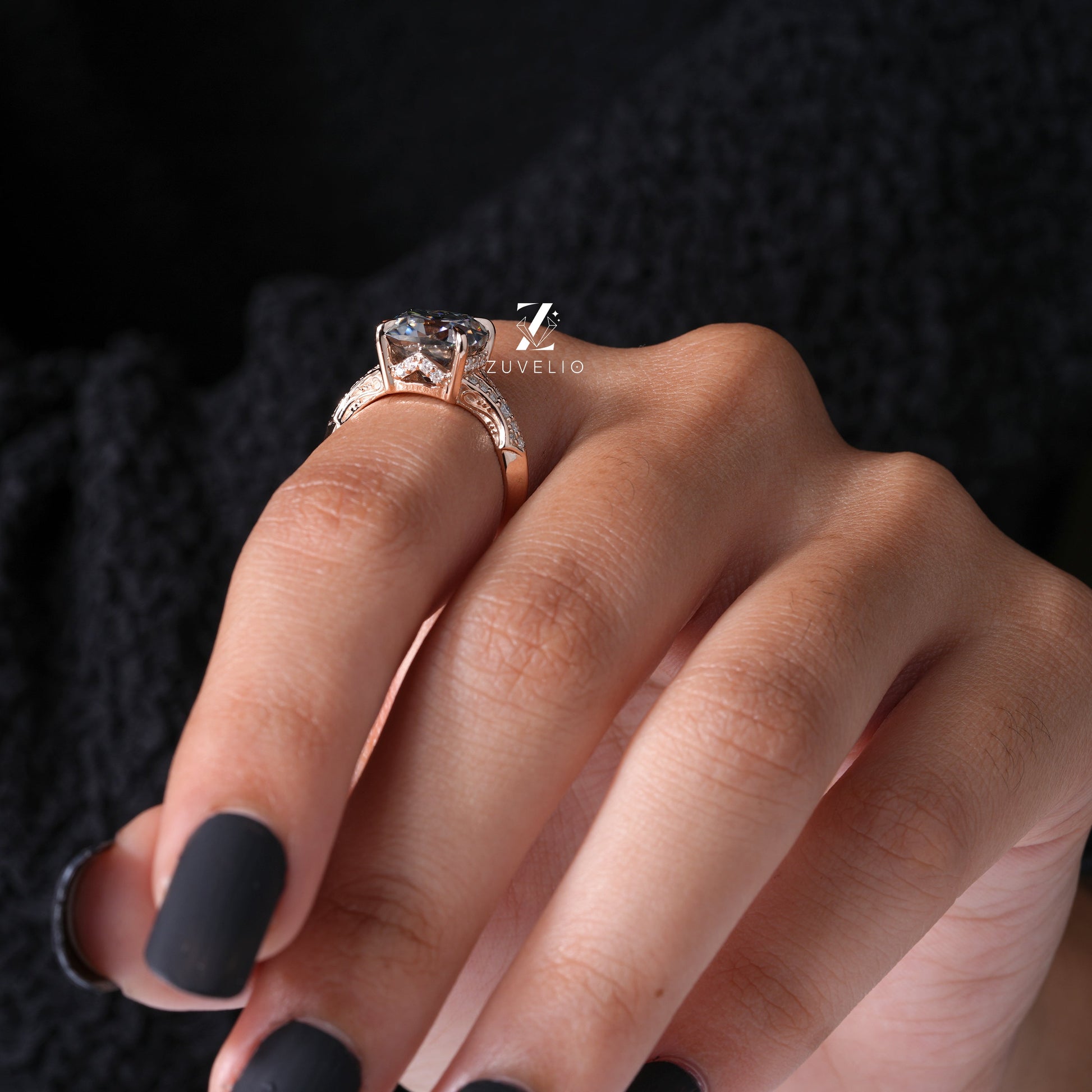 Grey Moissanite Ring - Zuvelio.com