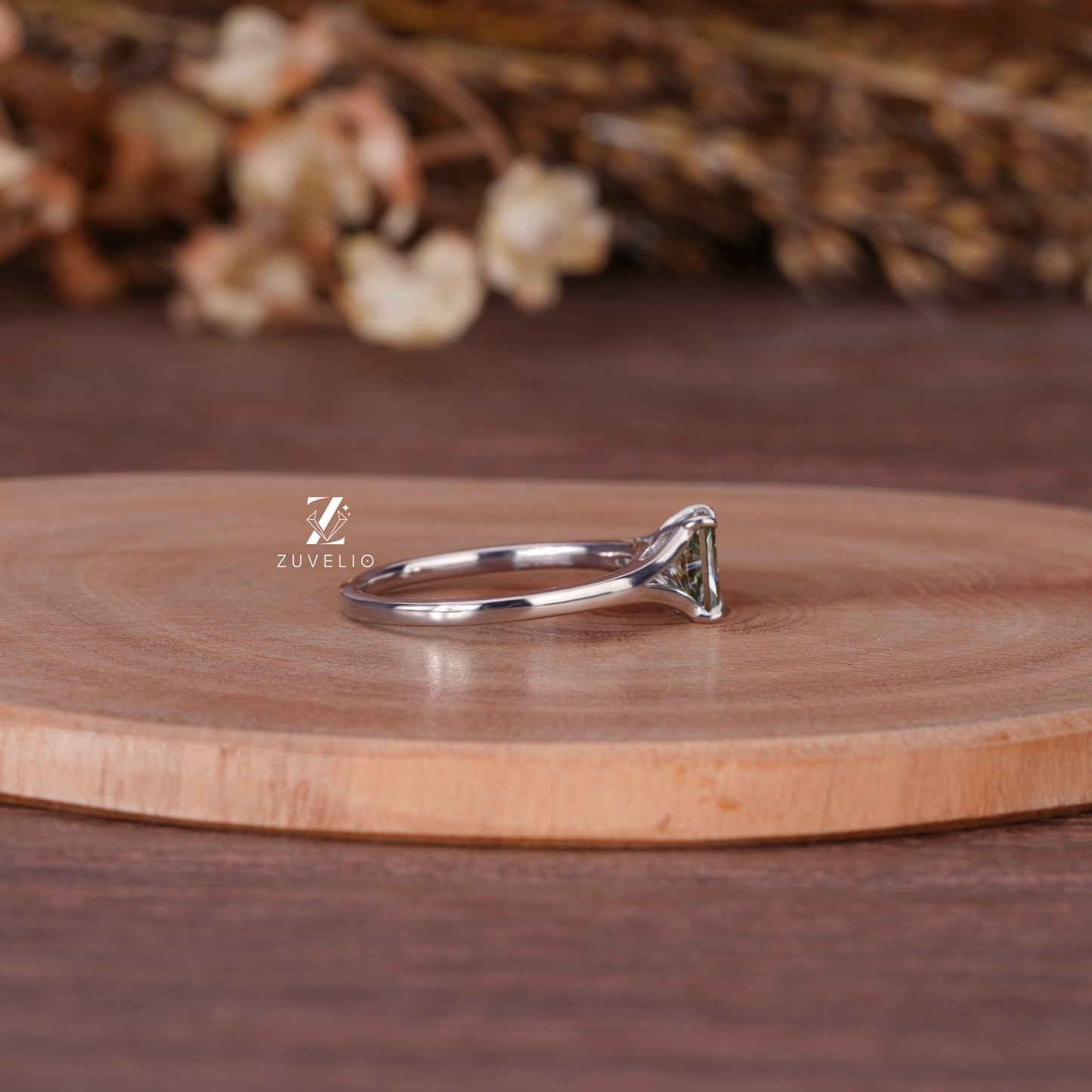 Dainty Radiant Moissanite Ring