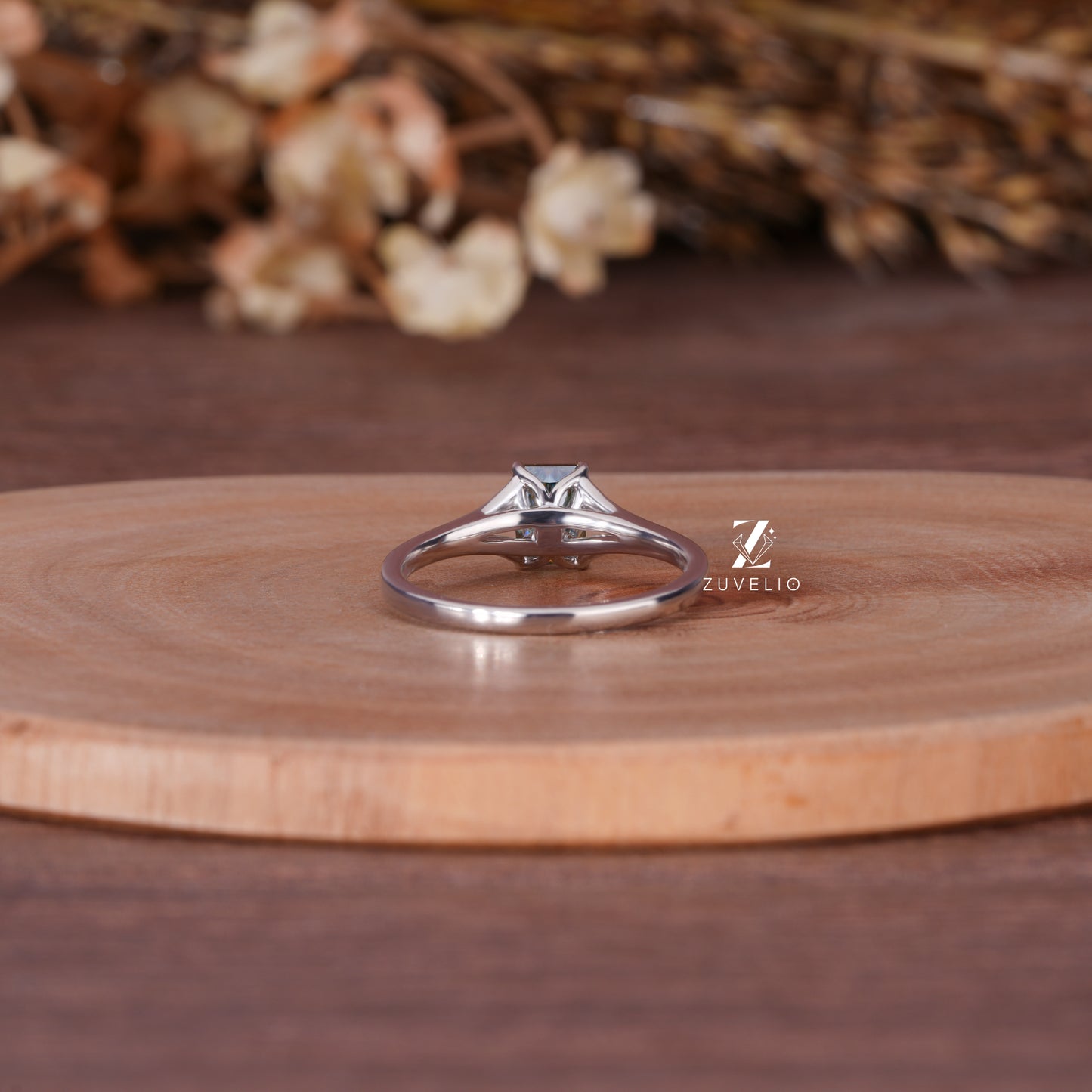 Dainty Radiant Moissanite Ring