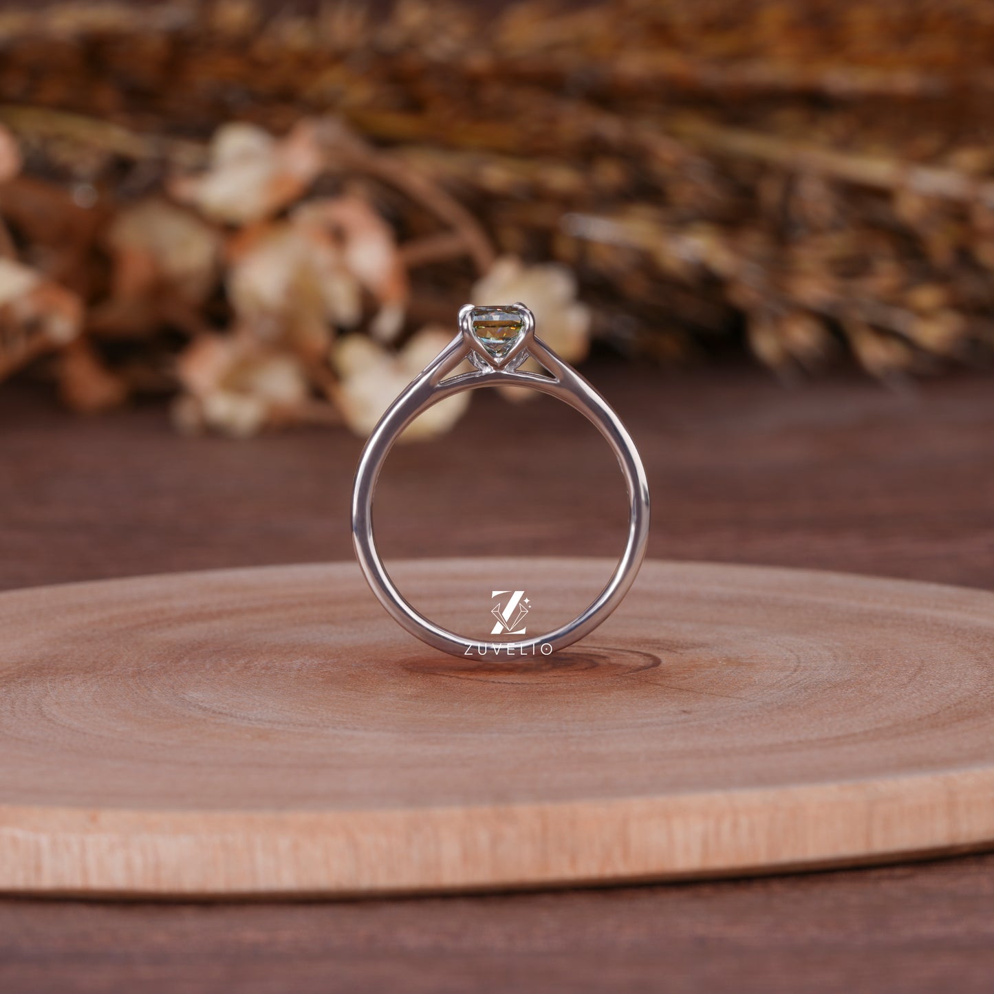 Dainty Radiant Moissanite Ring