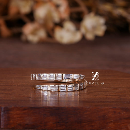 Spiral Baguette Diamond Band