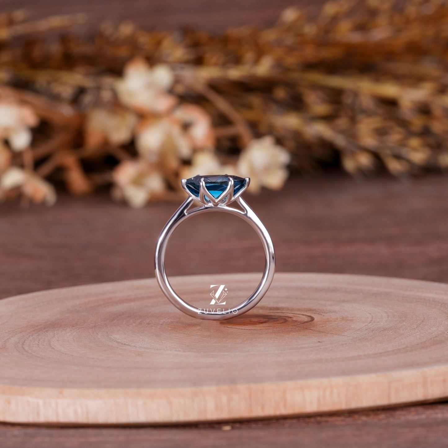 Marquise Blue Topaz Ring