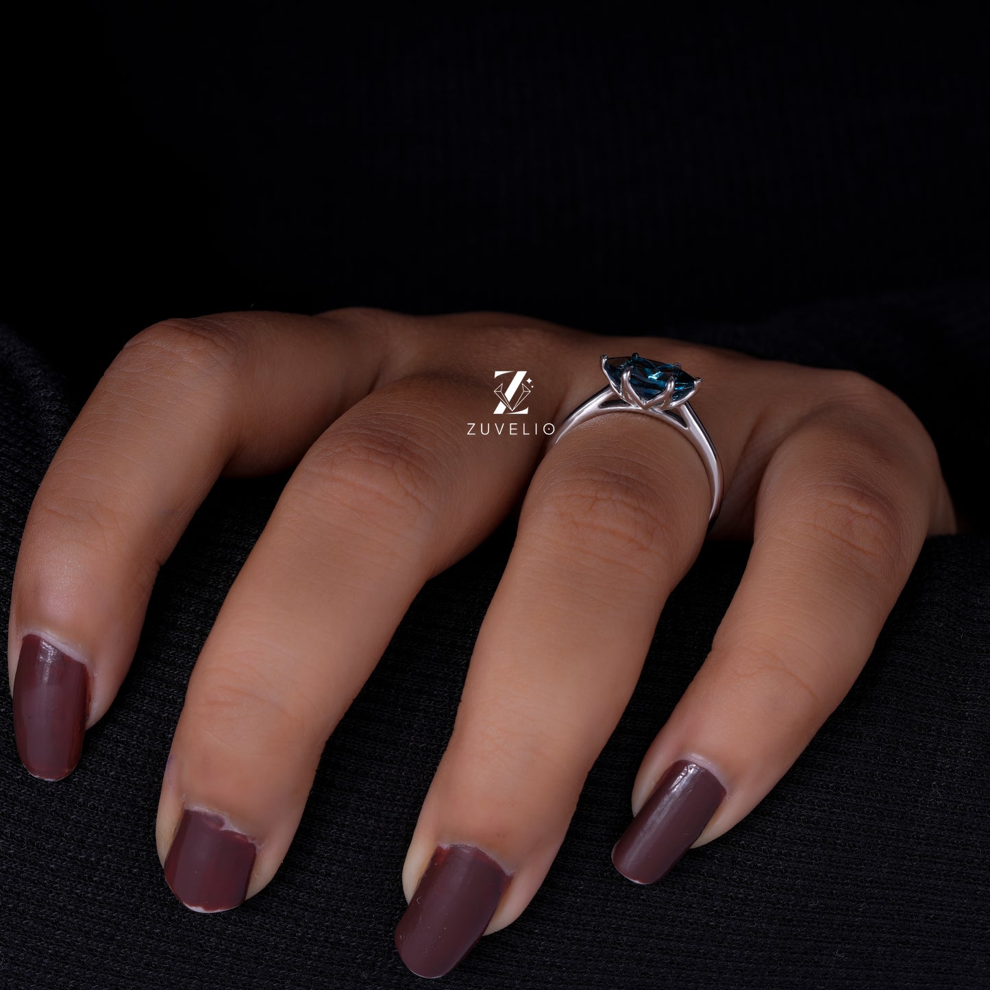 Marquise Blue Topaz Ring
