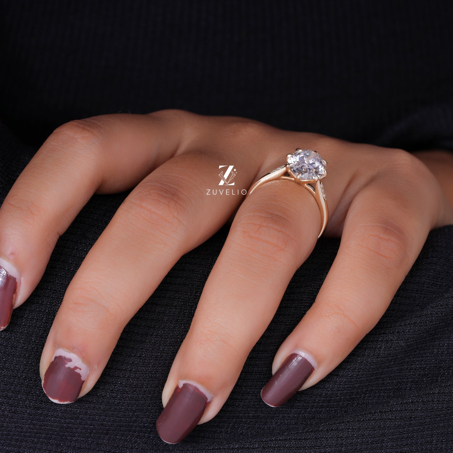 Oval Cathedral Diamond Ring