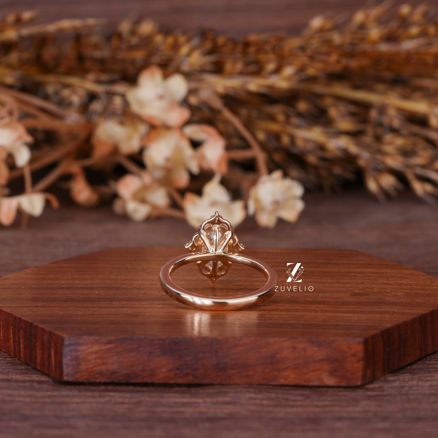 Oval Filigree Diamond Ring