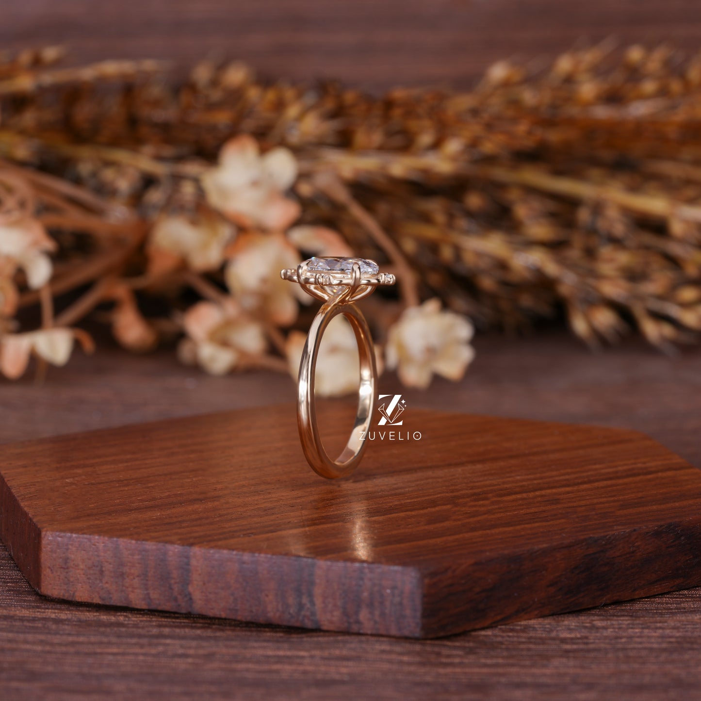 Oval Filigree Diamond Ring
